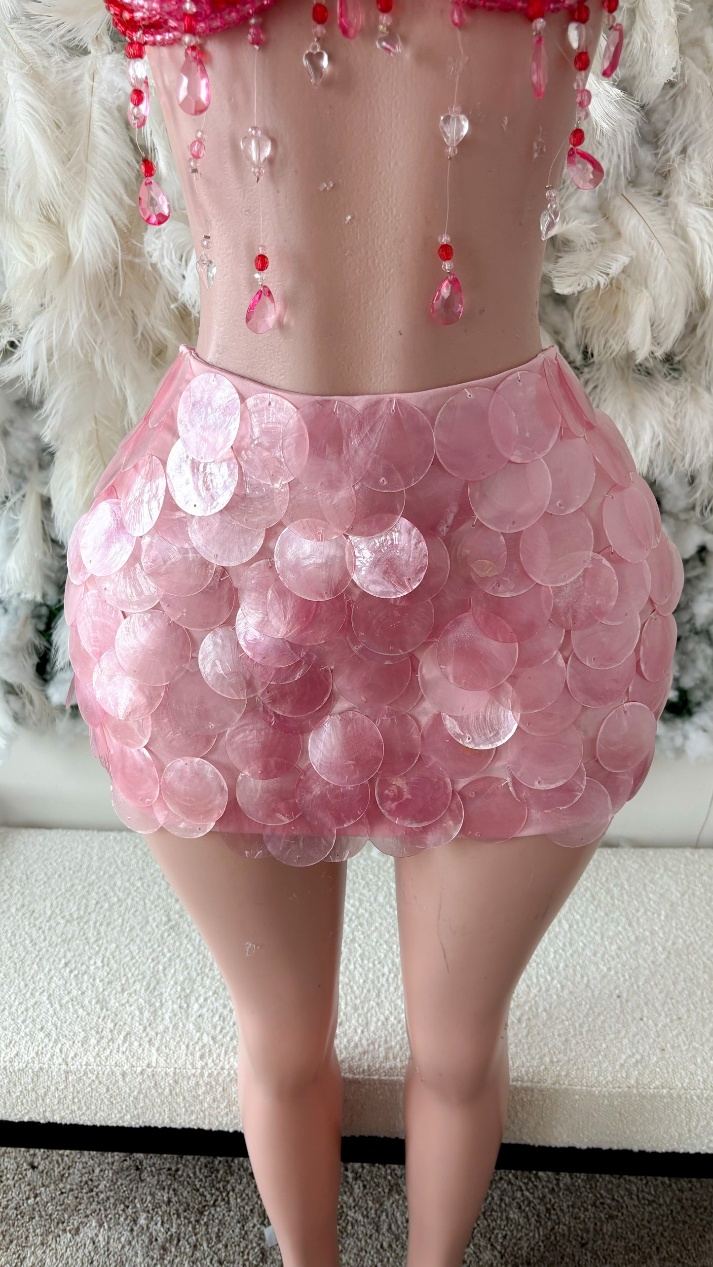 Ibiza Is Calling Capiz Shell Mini Skirt