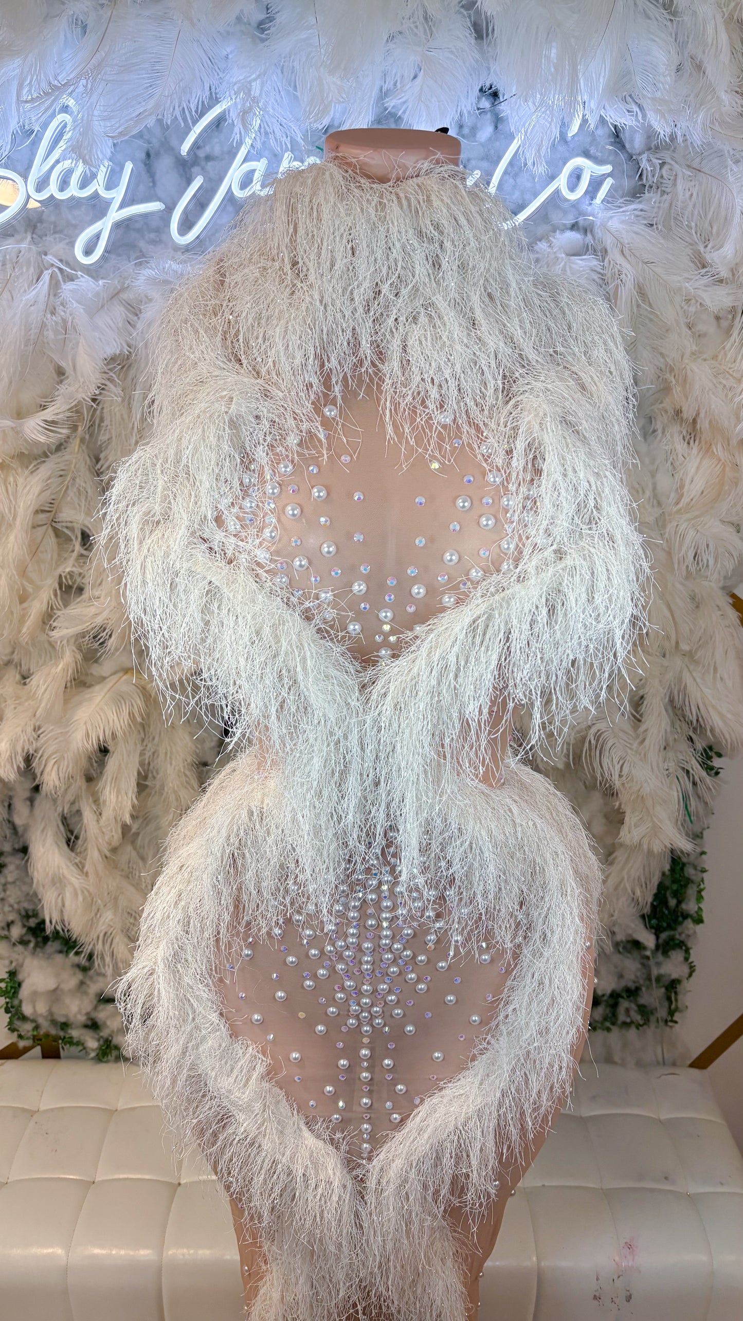 READY TO SHIP Life As A Baddie Fringe Rhinestone Maxi Dress