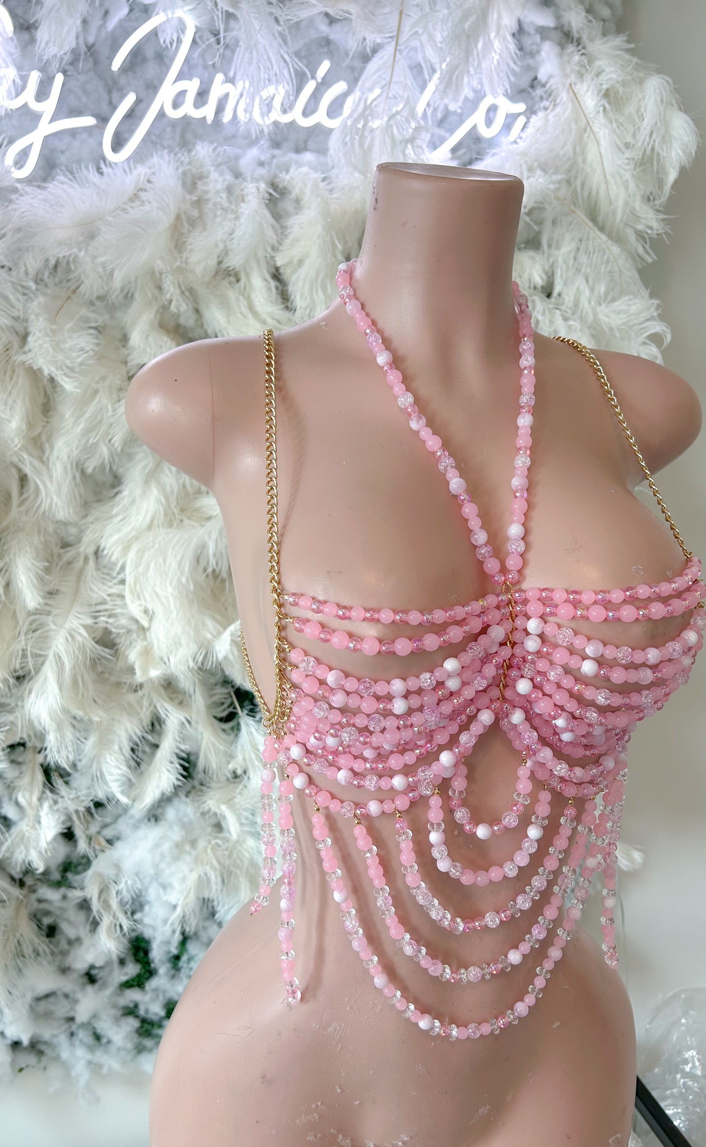 Passions Of Pink Beaded Crop Top