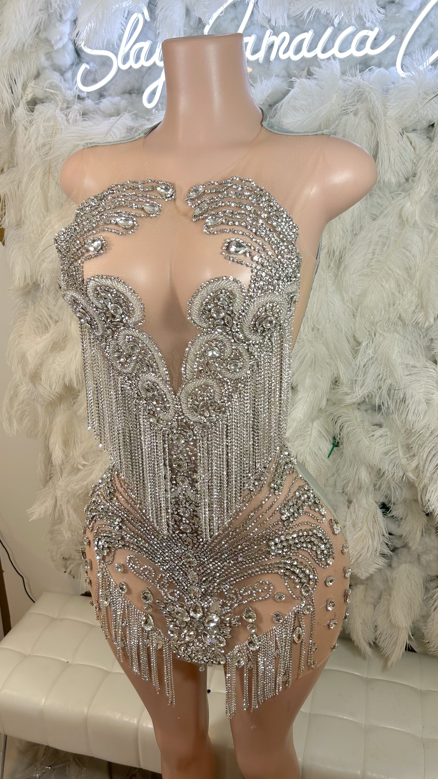 PREORDER ONLY Luxury Unleashed Rhinestone Fringe Mini Dress