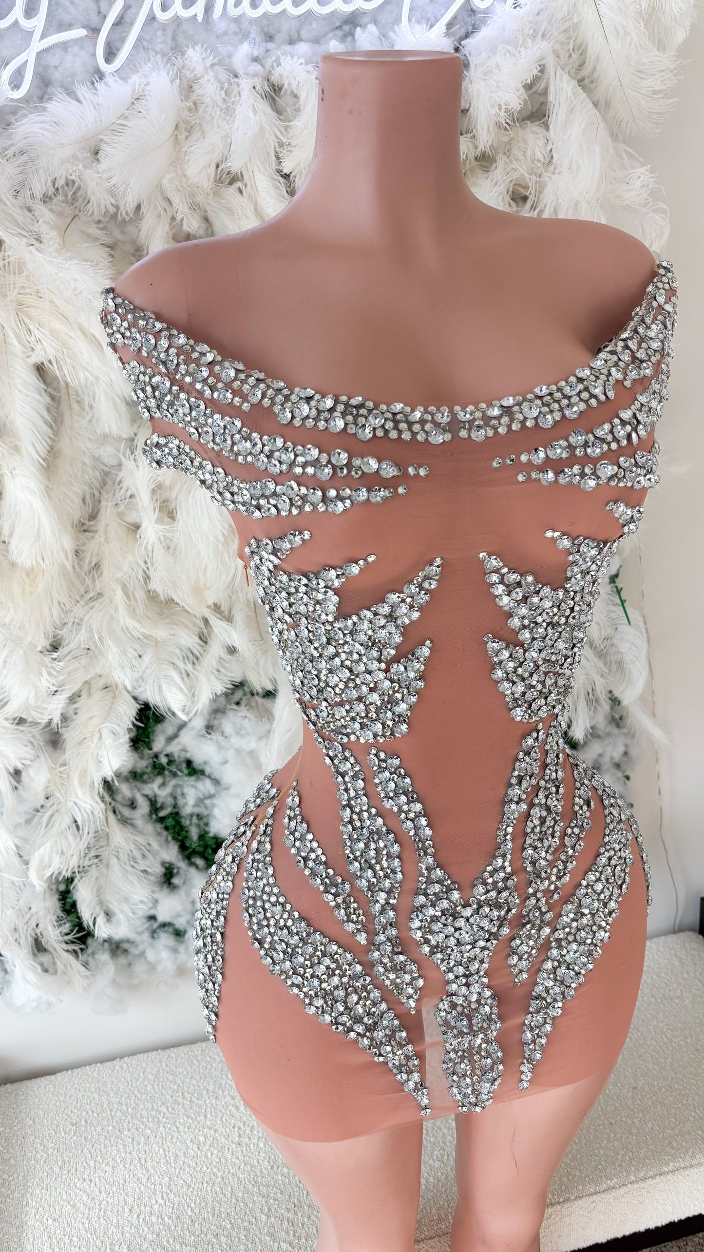 PREORDER ONLY The Ultimatum Mesh Rhinestone Mini Dress