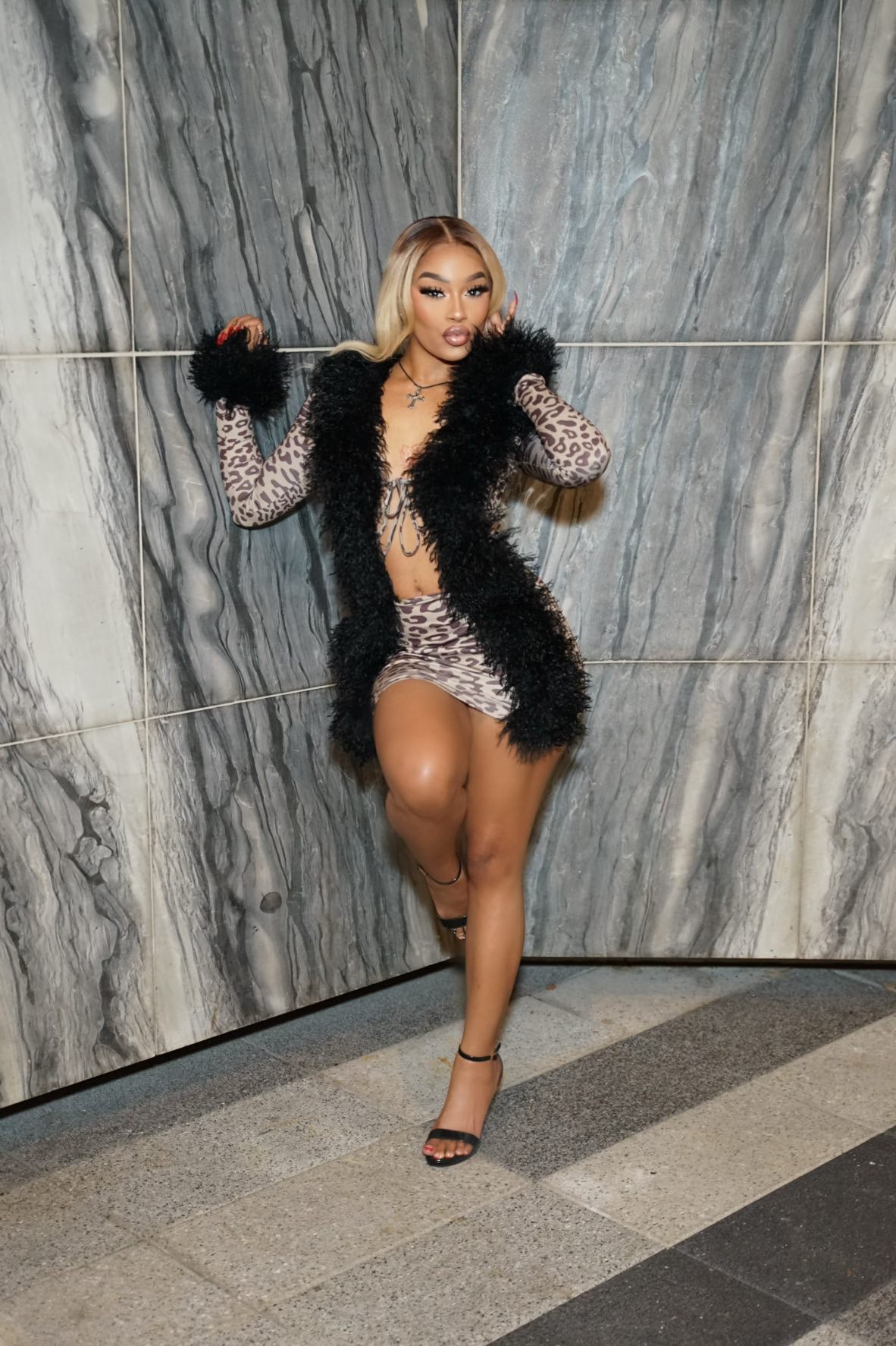 It’s Giving Rich Bitch Fur Mini Dress