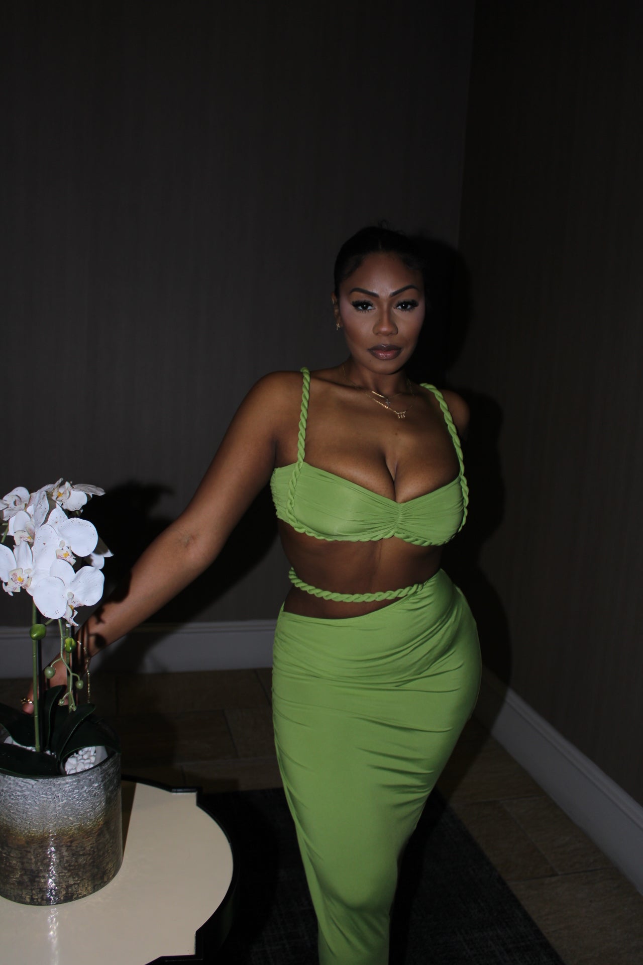 Paradise Bay Rope Cut Out Skirt Set
- Green