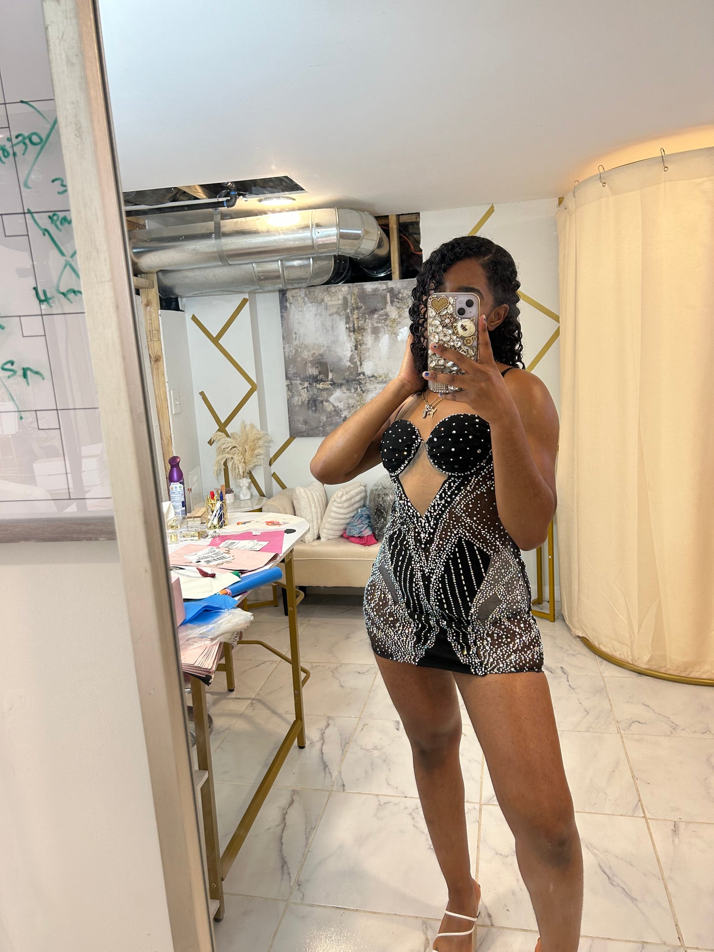 Ultra Luxe Mini Rhinestone Dress