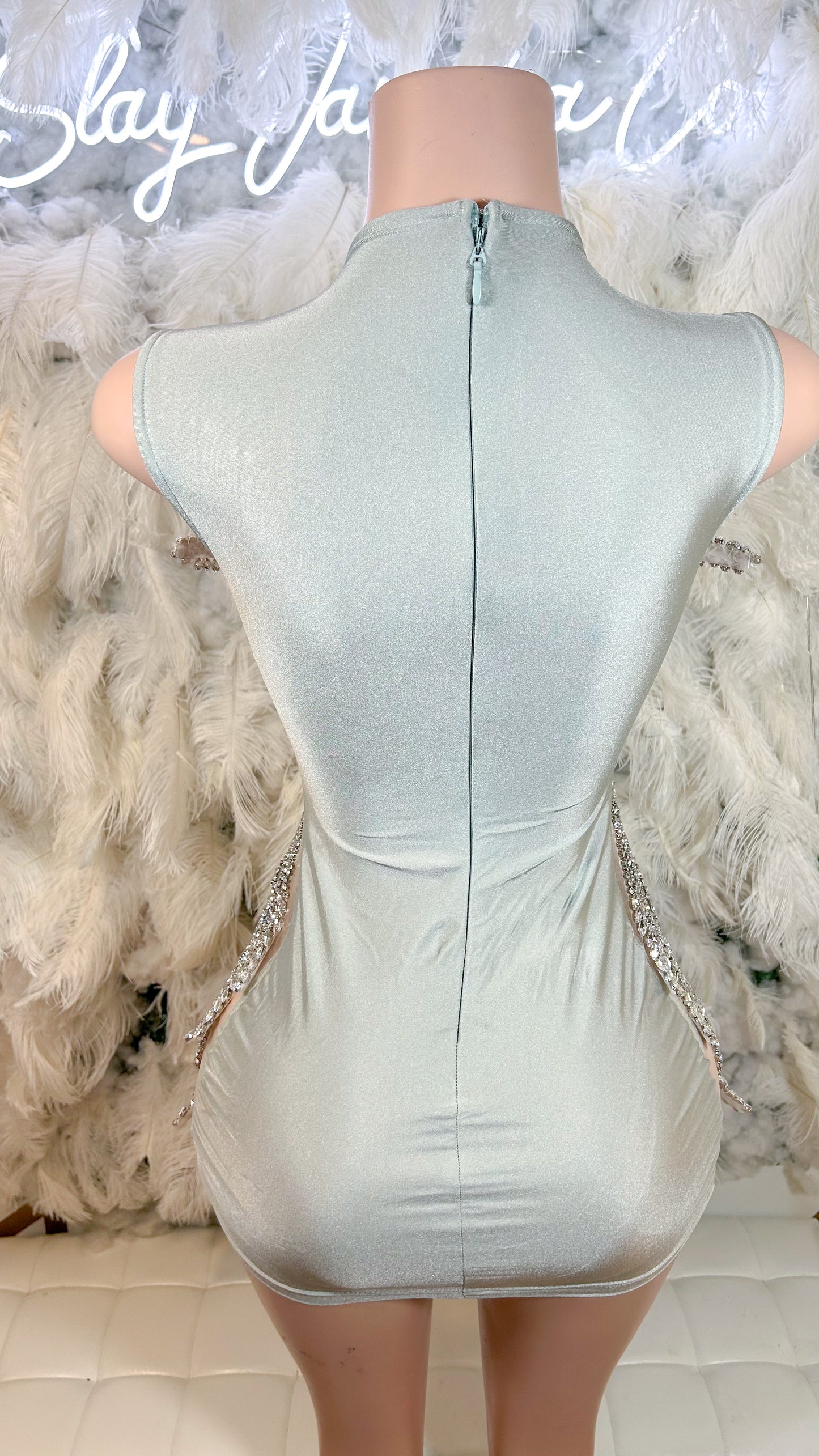 PREORDER ONLY Jaw Dropper Rhinestone Luxe Mini Dress