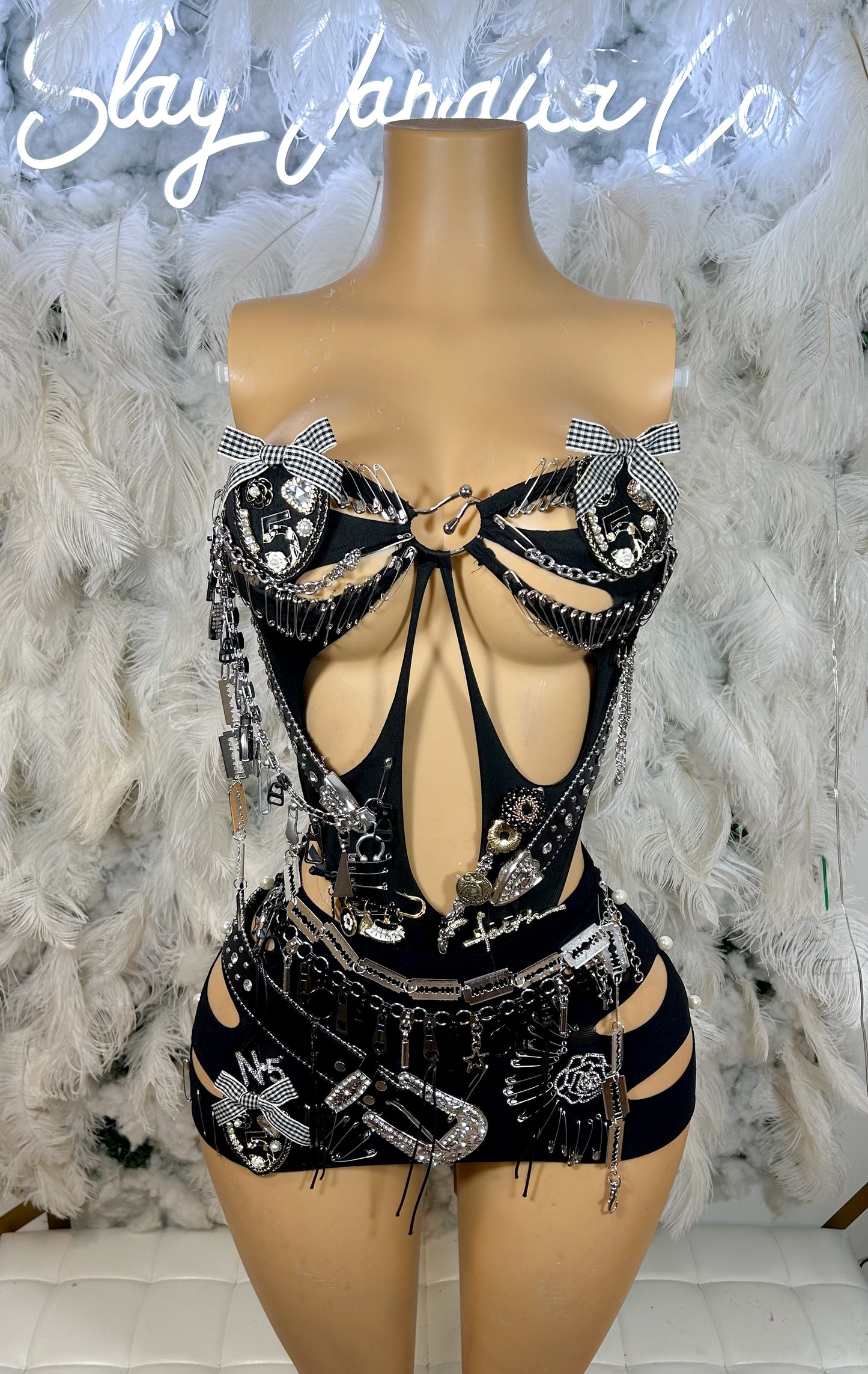 Naughty Gyal Embellished Skirt Set