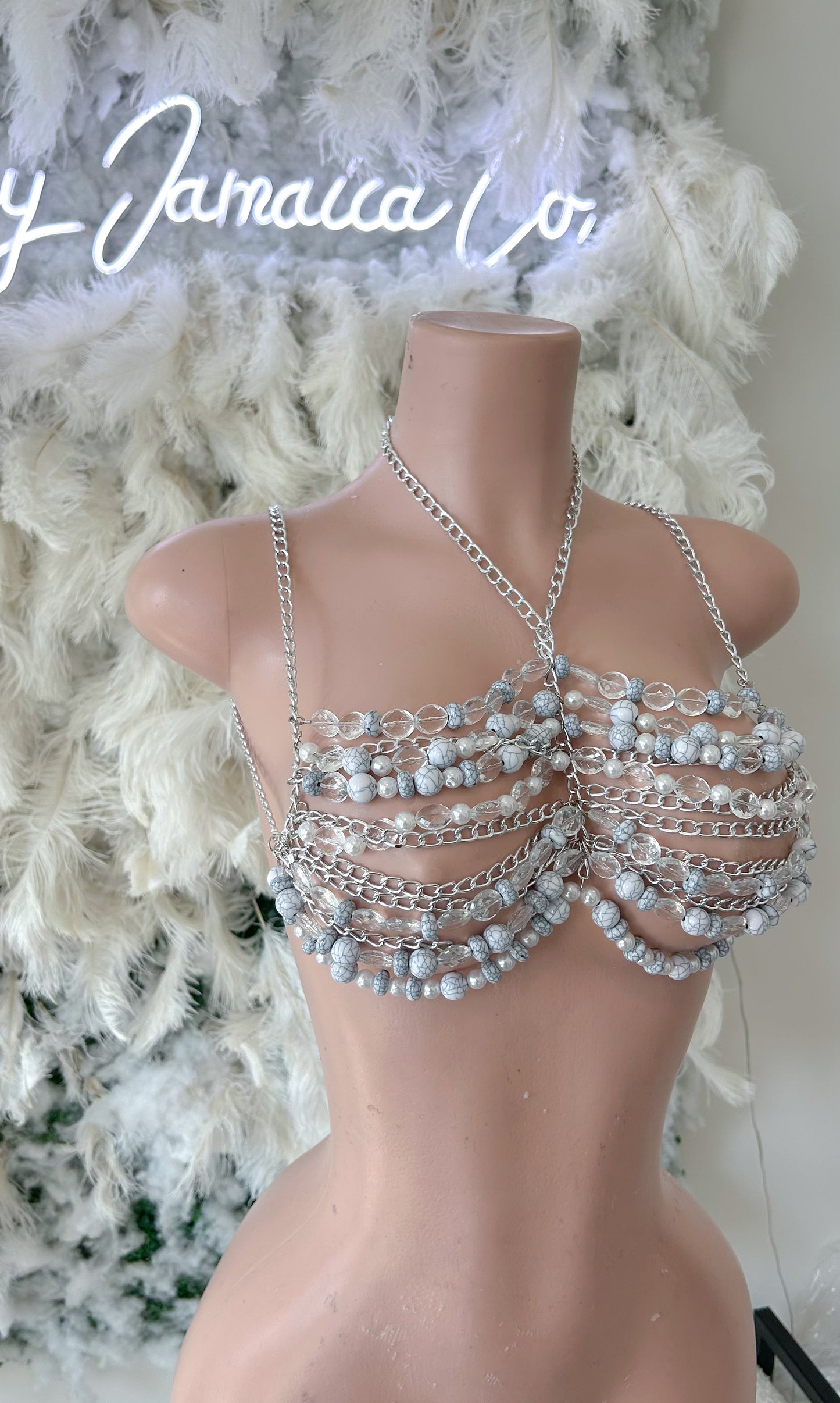 Away for The Weekend Beaded Crop Top