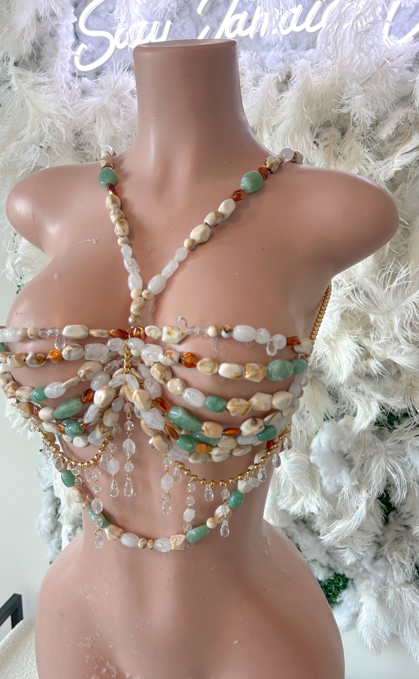 A walk on the Beach Beaded Crop Top