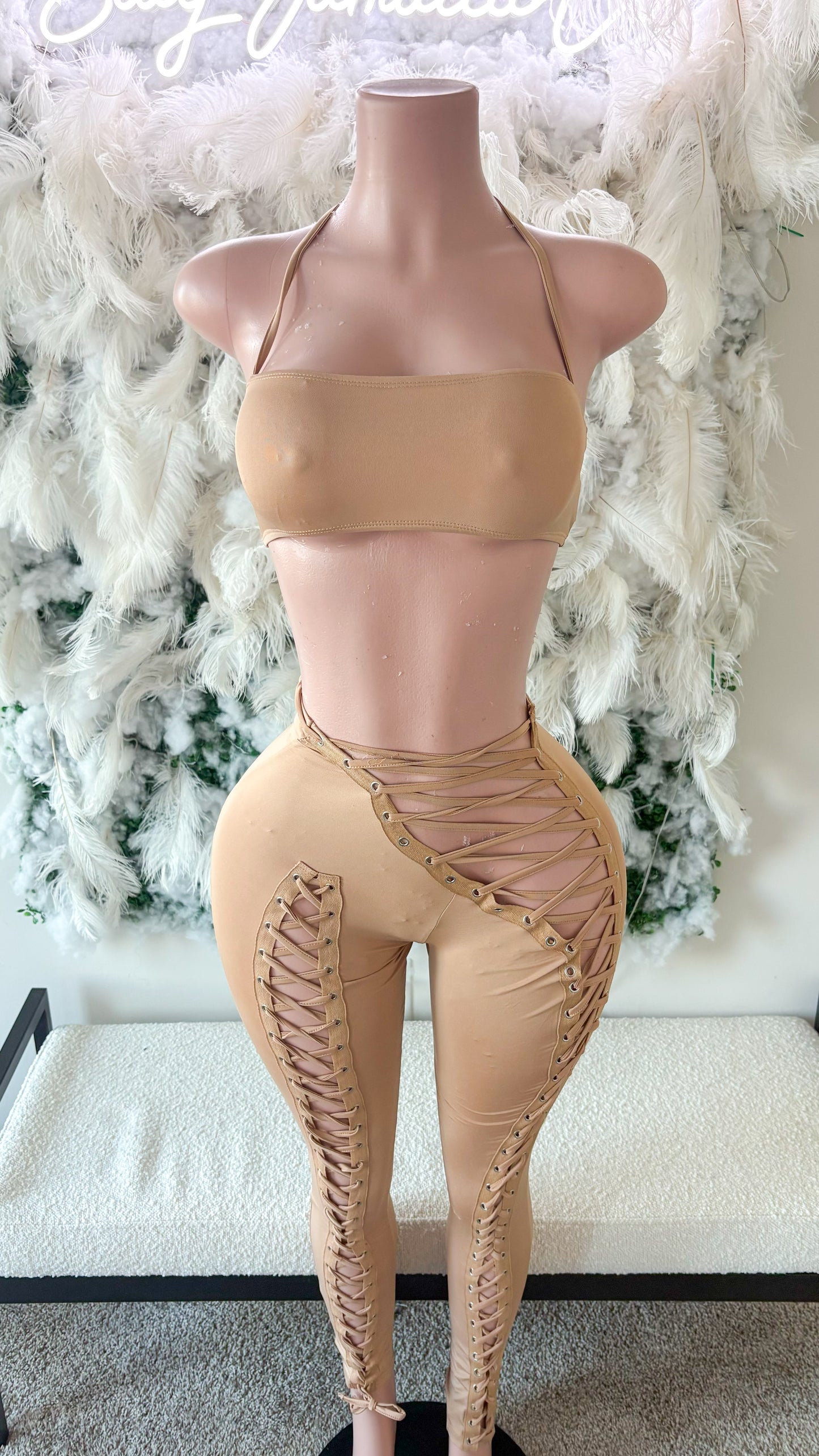 She Got It Bad Pants Set - Tan