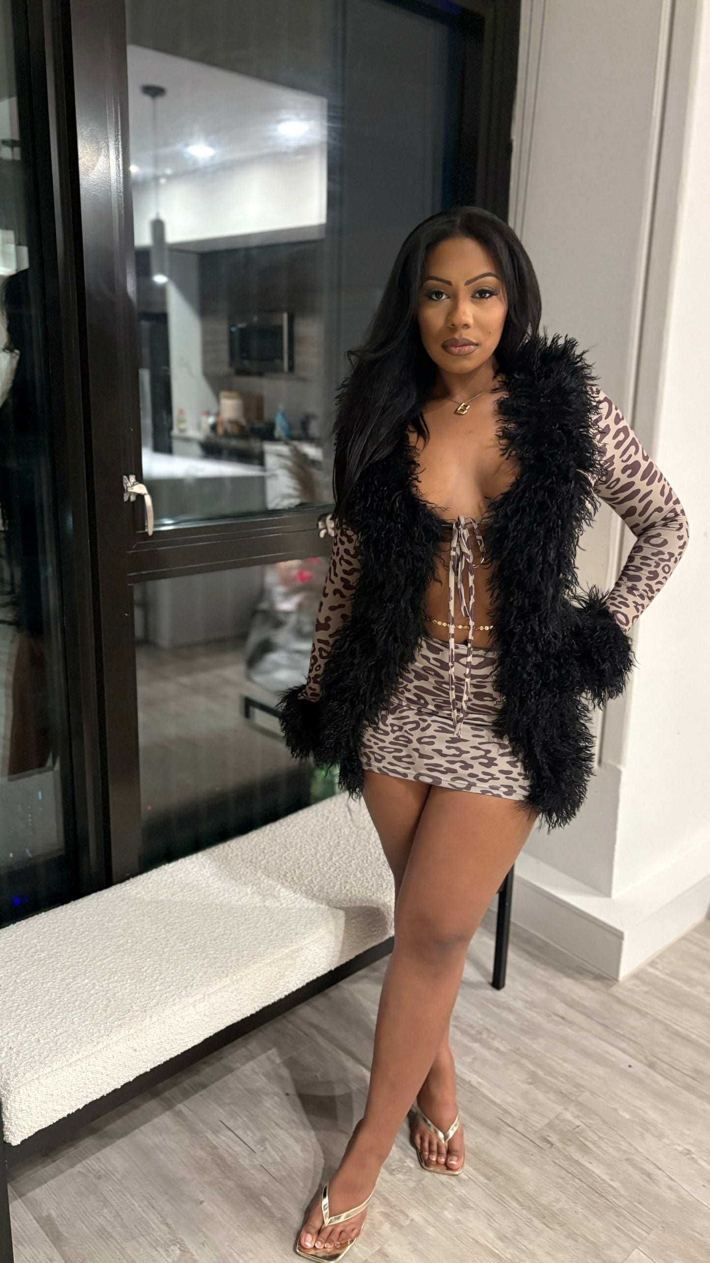 It’s Giving Rich Bitch Fur Mini Dress