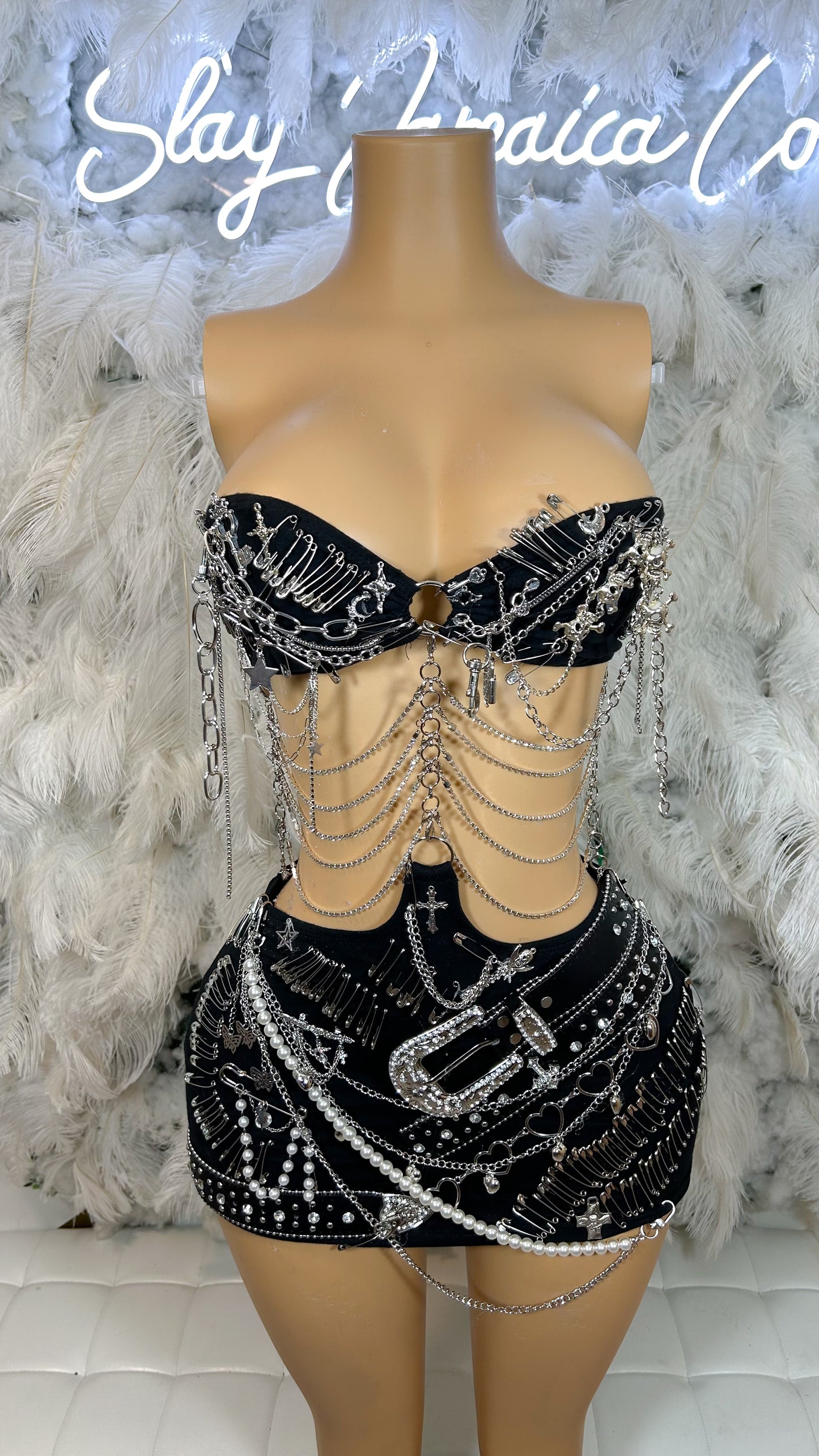 Bad Gyal A My TypeEmbellished Chain Mini Dress