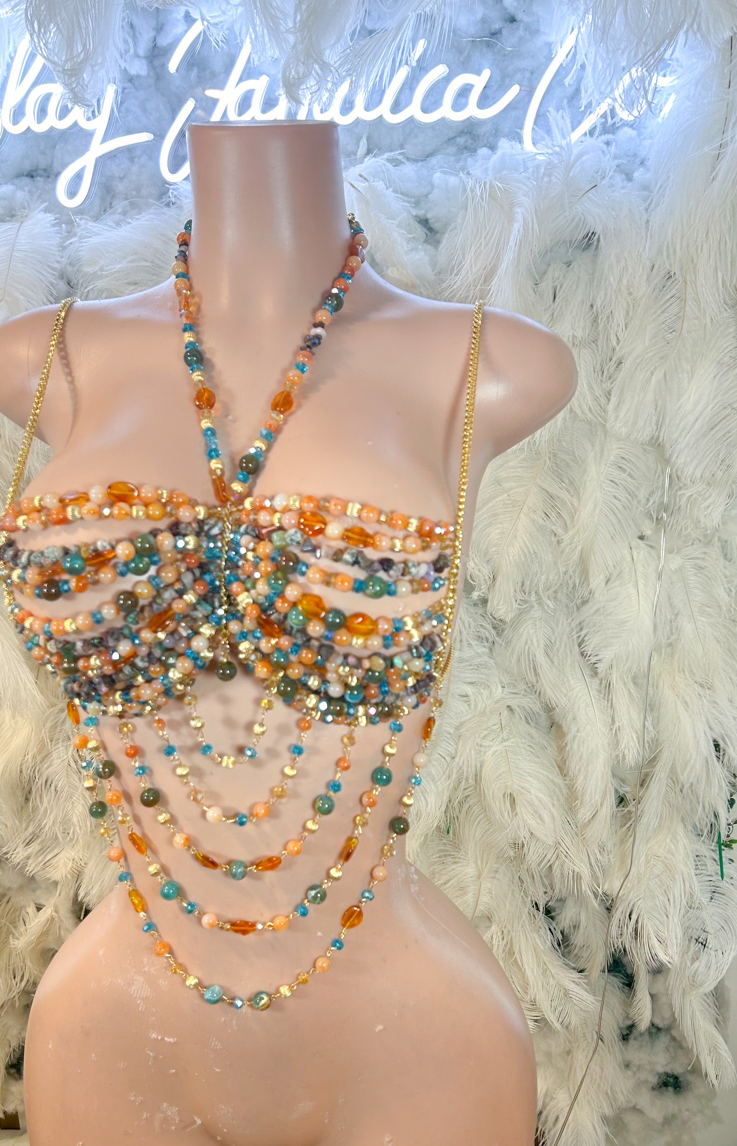 Tropical Mixer Beaded Crop top