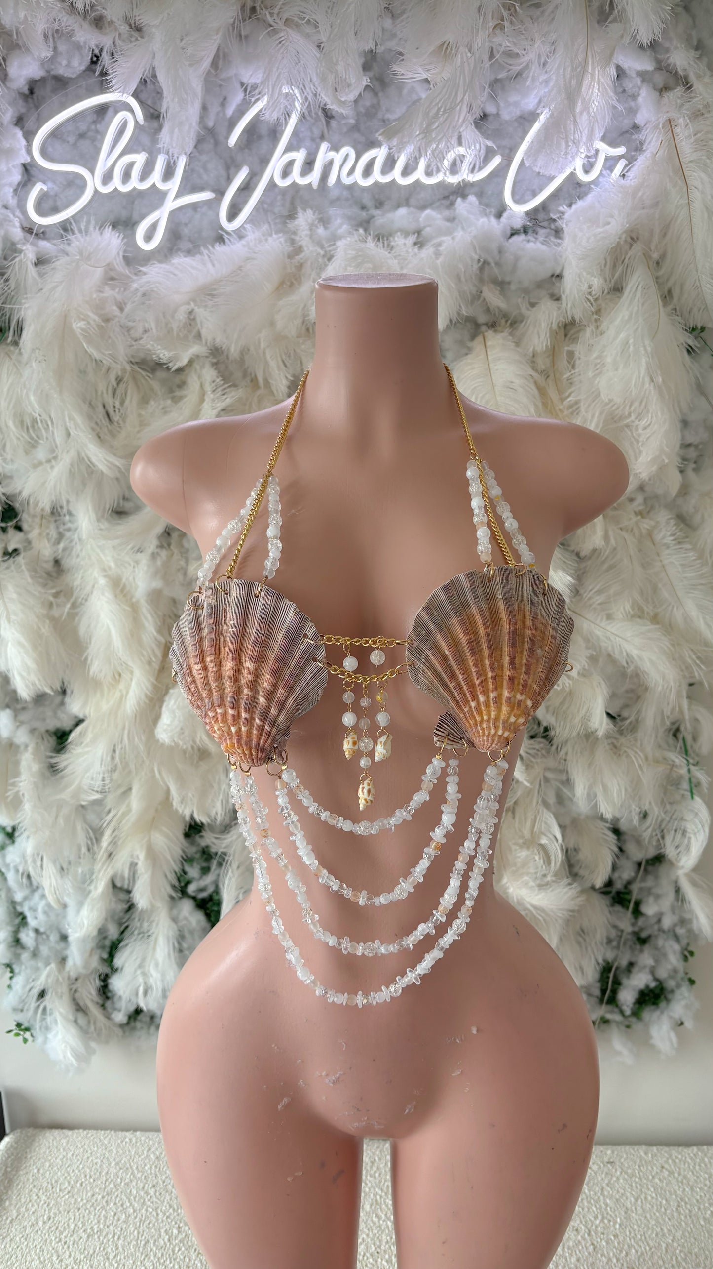 Her Island Paraside Seashell Beaded Top