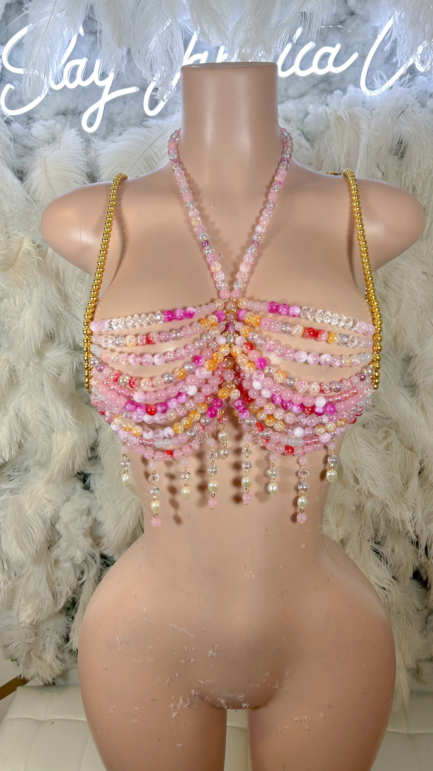 A dream of the Tropics Beaded Bralette Top