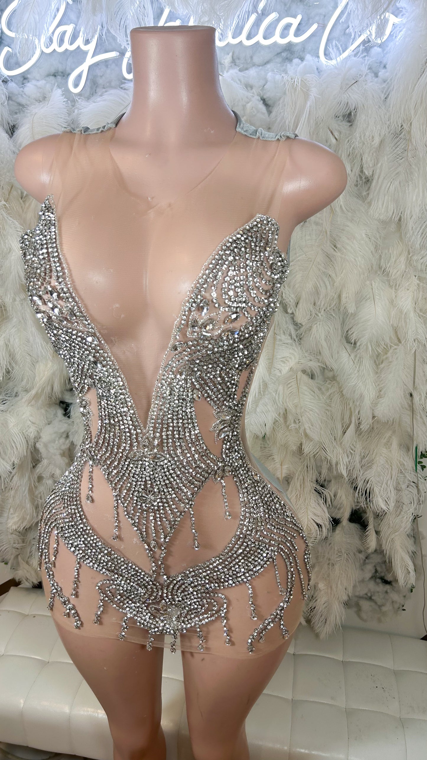 PREORDER ONLY Always Necessary Luxe Rhinestone Mini Dress