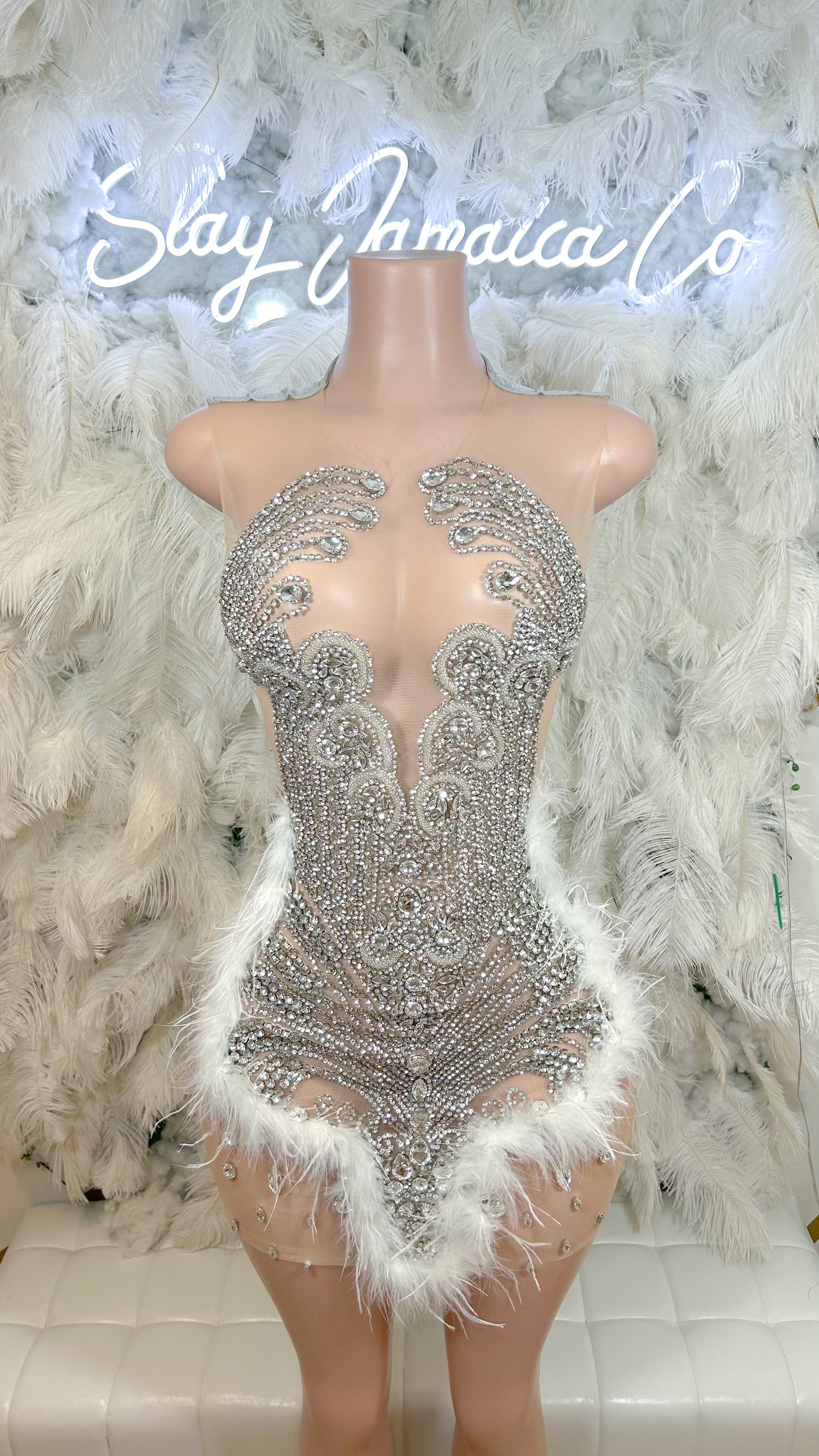 Preorder Only Luxe Glam Rhinestone Luxury Mini Dress