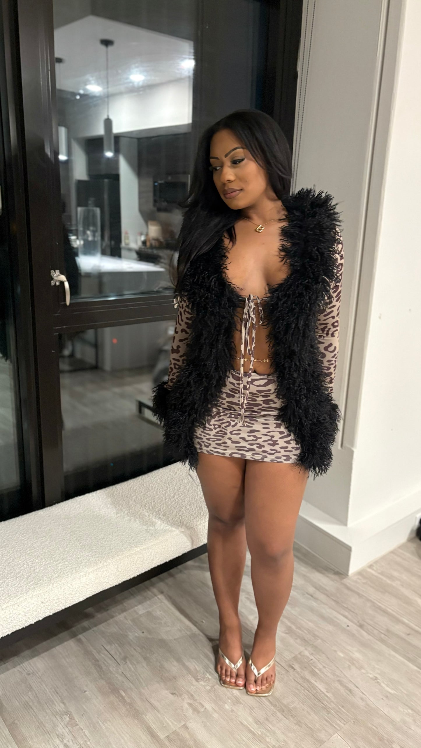 It’s Giving Rich Bitch Fur Mini Dress