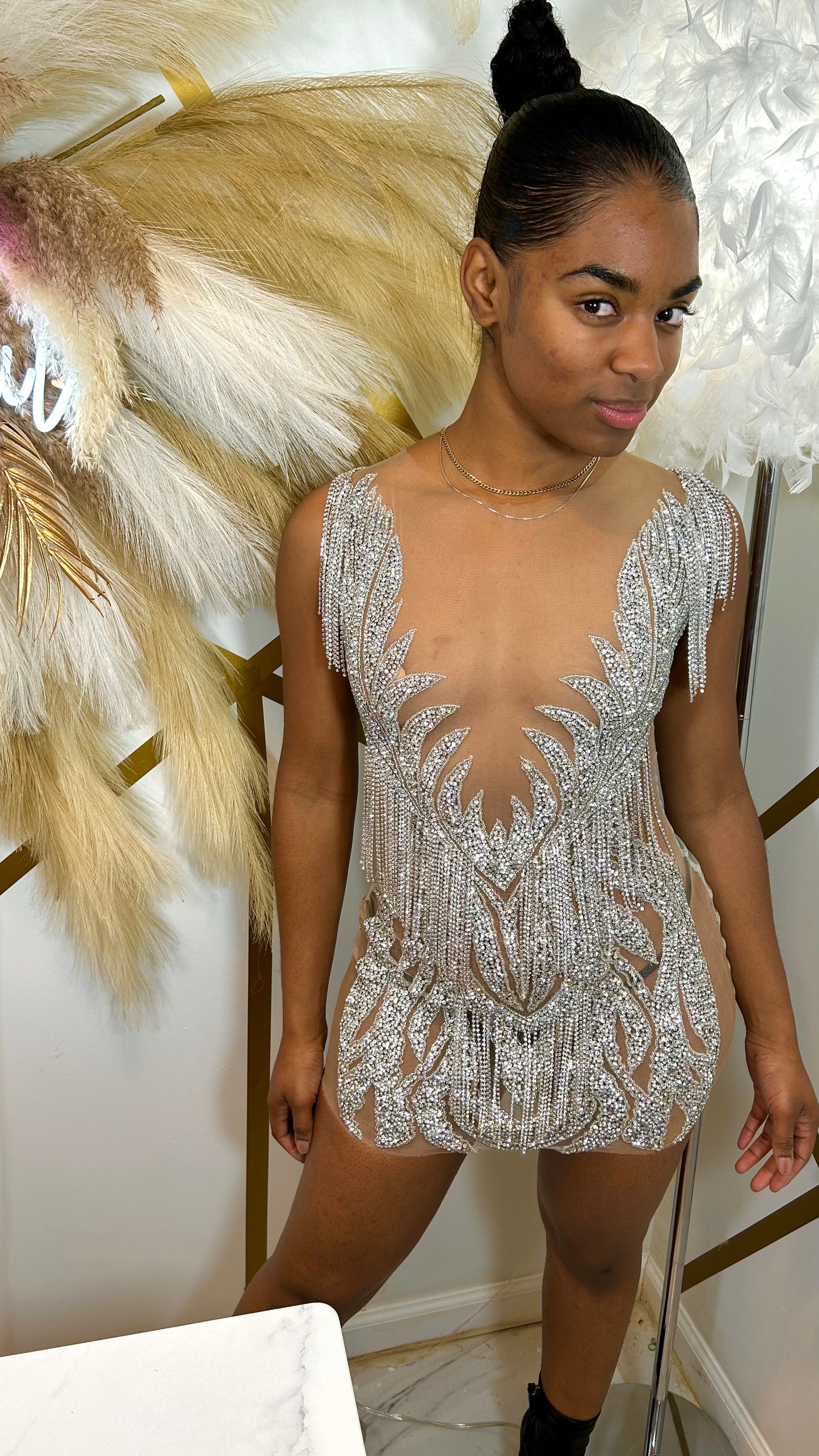 READY TO SHIP The Ultimate Luxe Rhinestone Mini dress