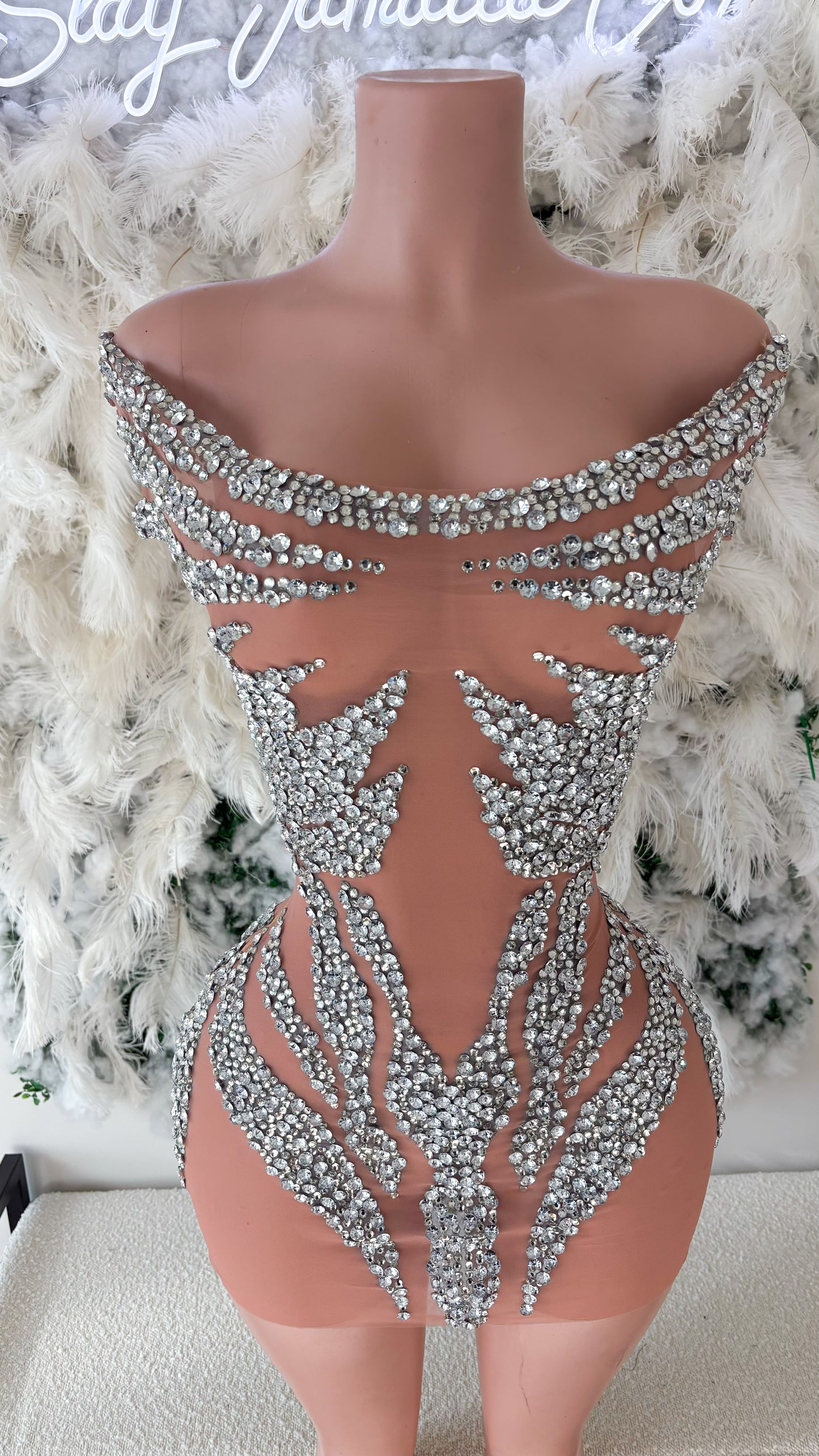 PREORDER ONLY The Ultimatum Mesh Rhinestone Mini Dress