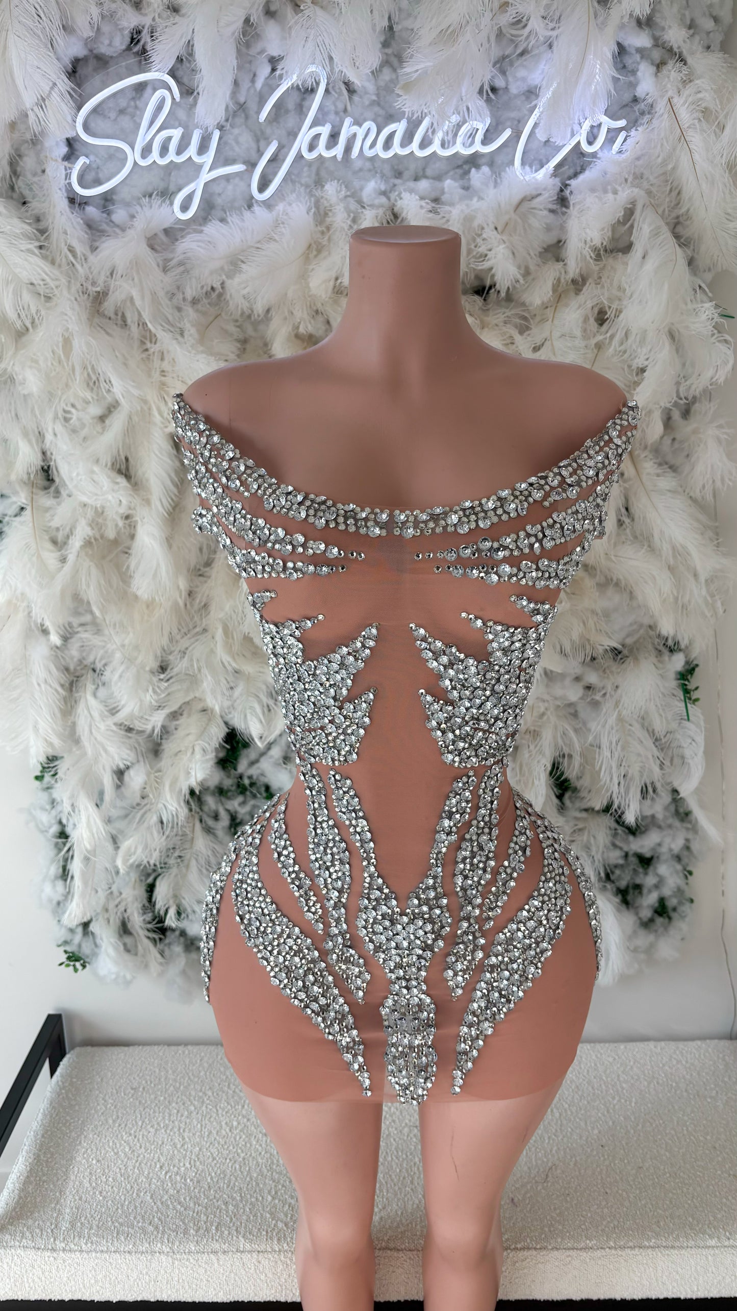 PREORDER ONLY The Ultimatum Mesh Rhinestone Mini Dress