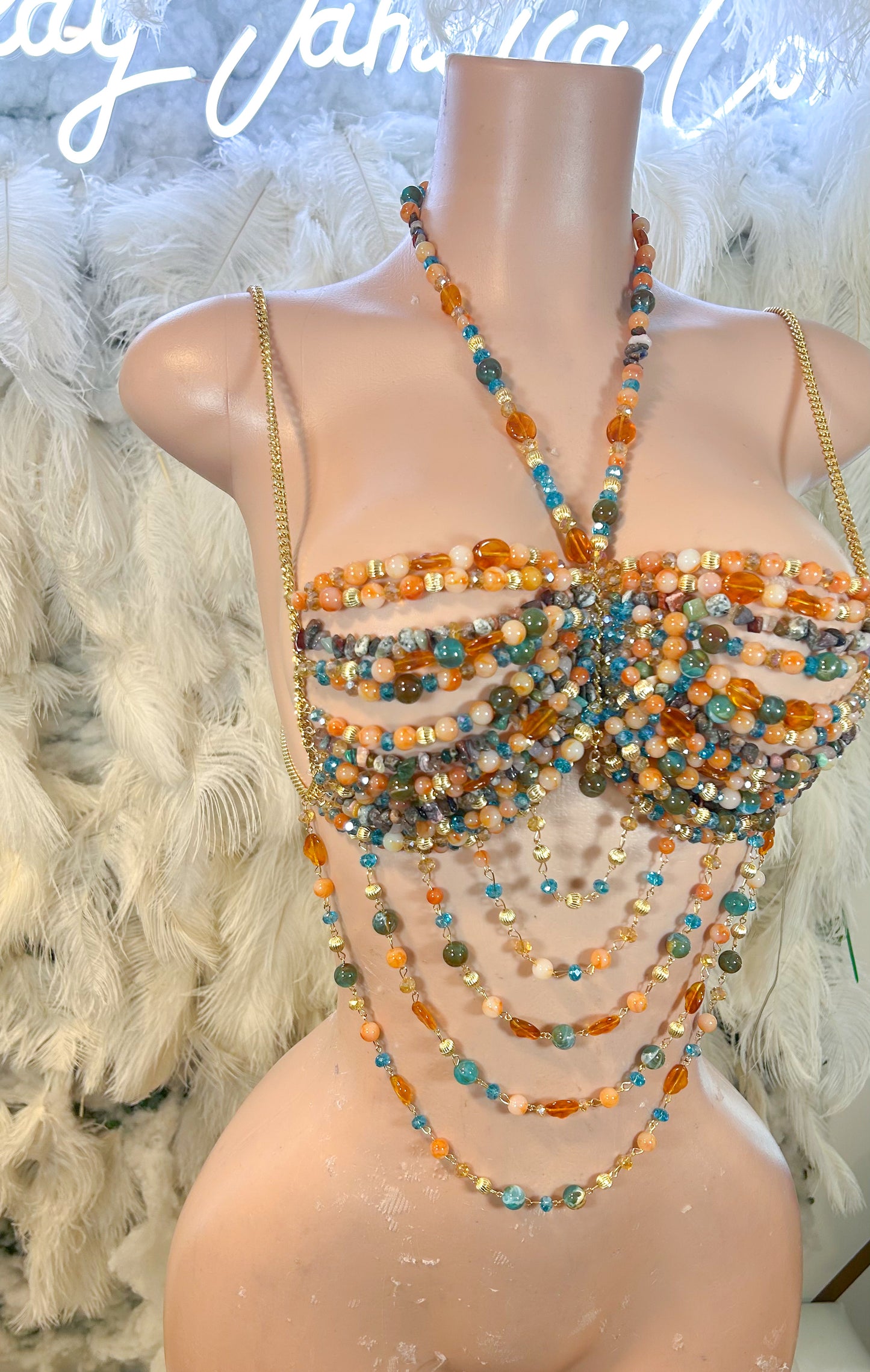 Tropical Mixer Beaded Crop top