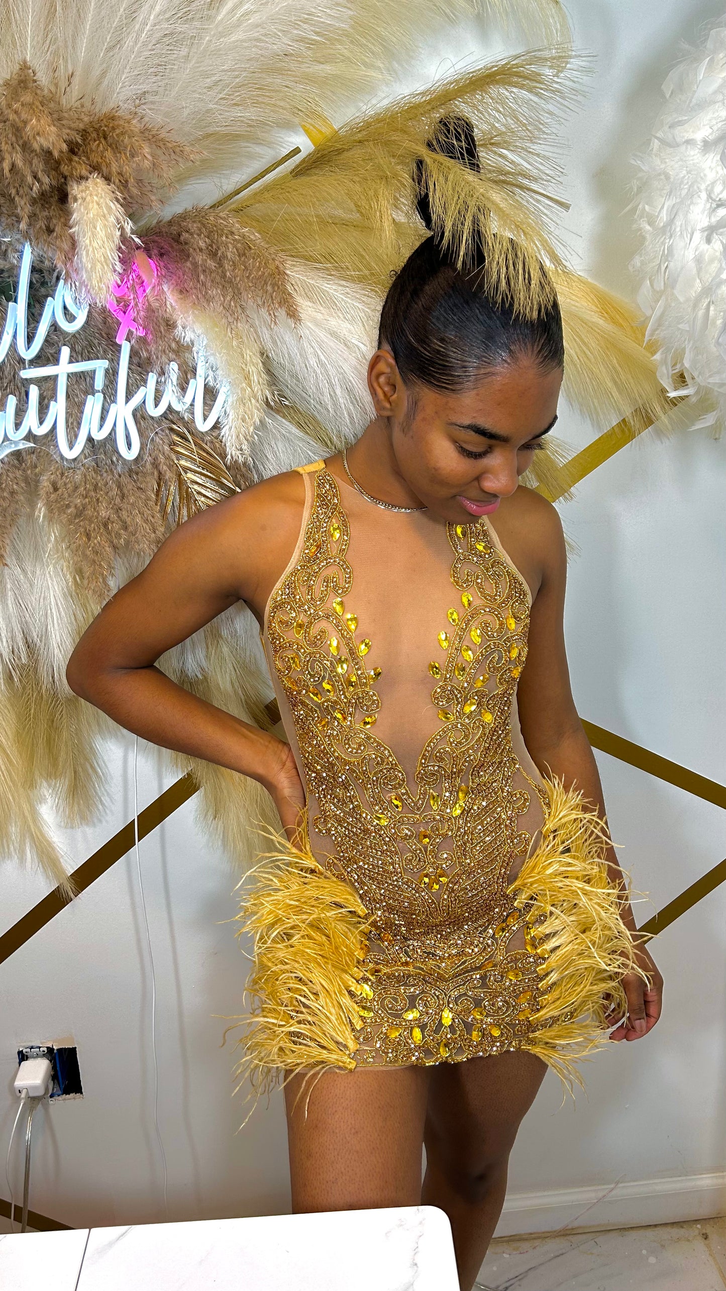 PREORDER ONLY Rush Luxe Rhinestone Mini Dress