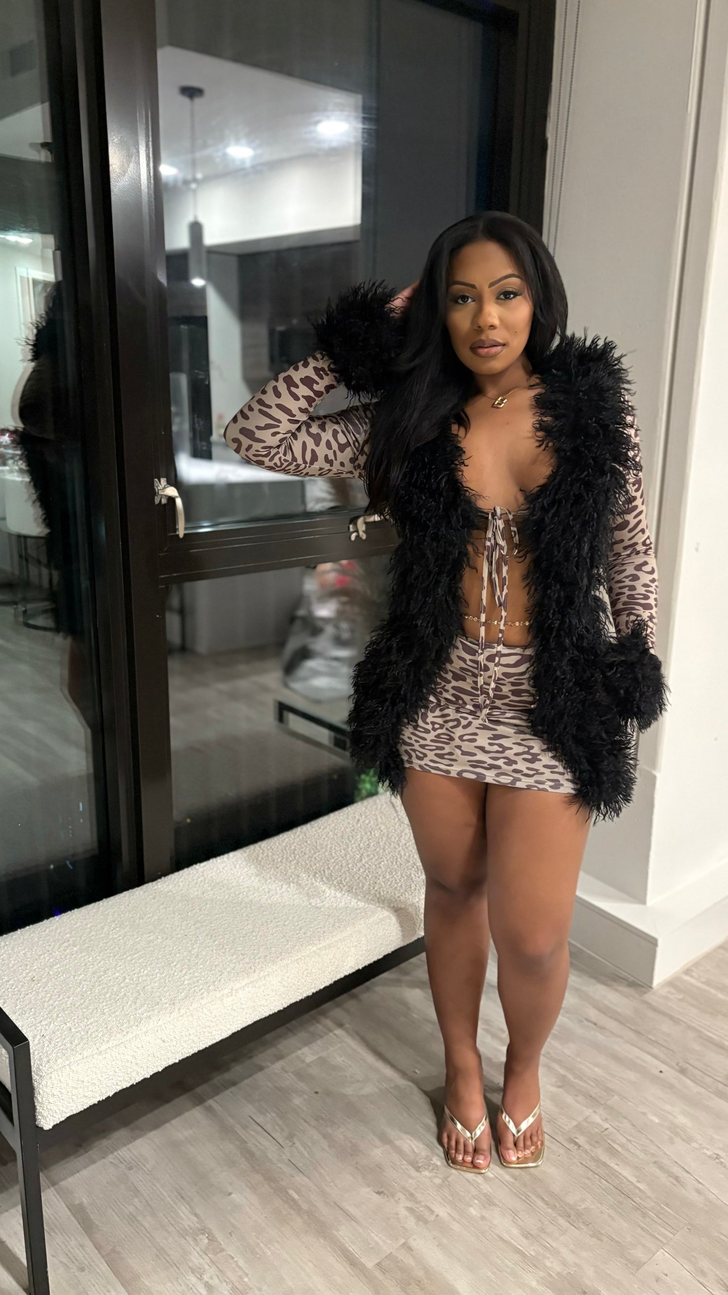 It’s Giving Rich Bitch Fur Mini Dress