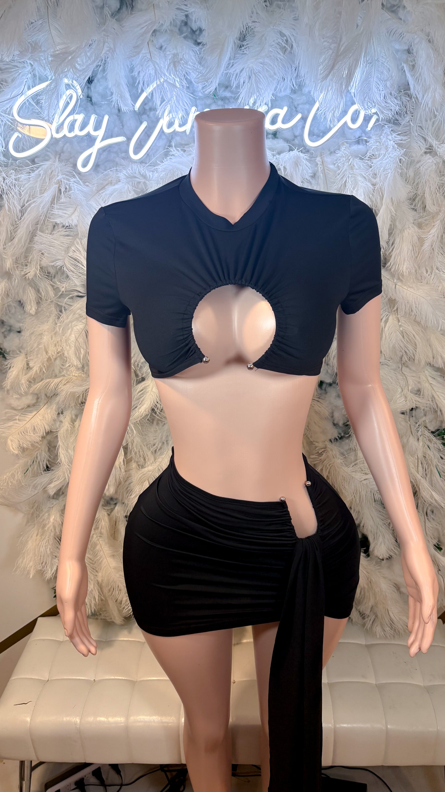 His Favorite Mystery Skirt Set - Black