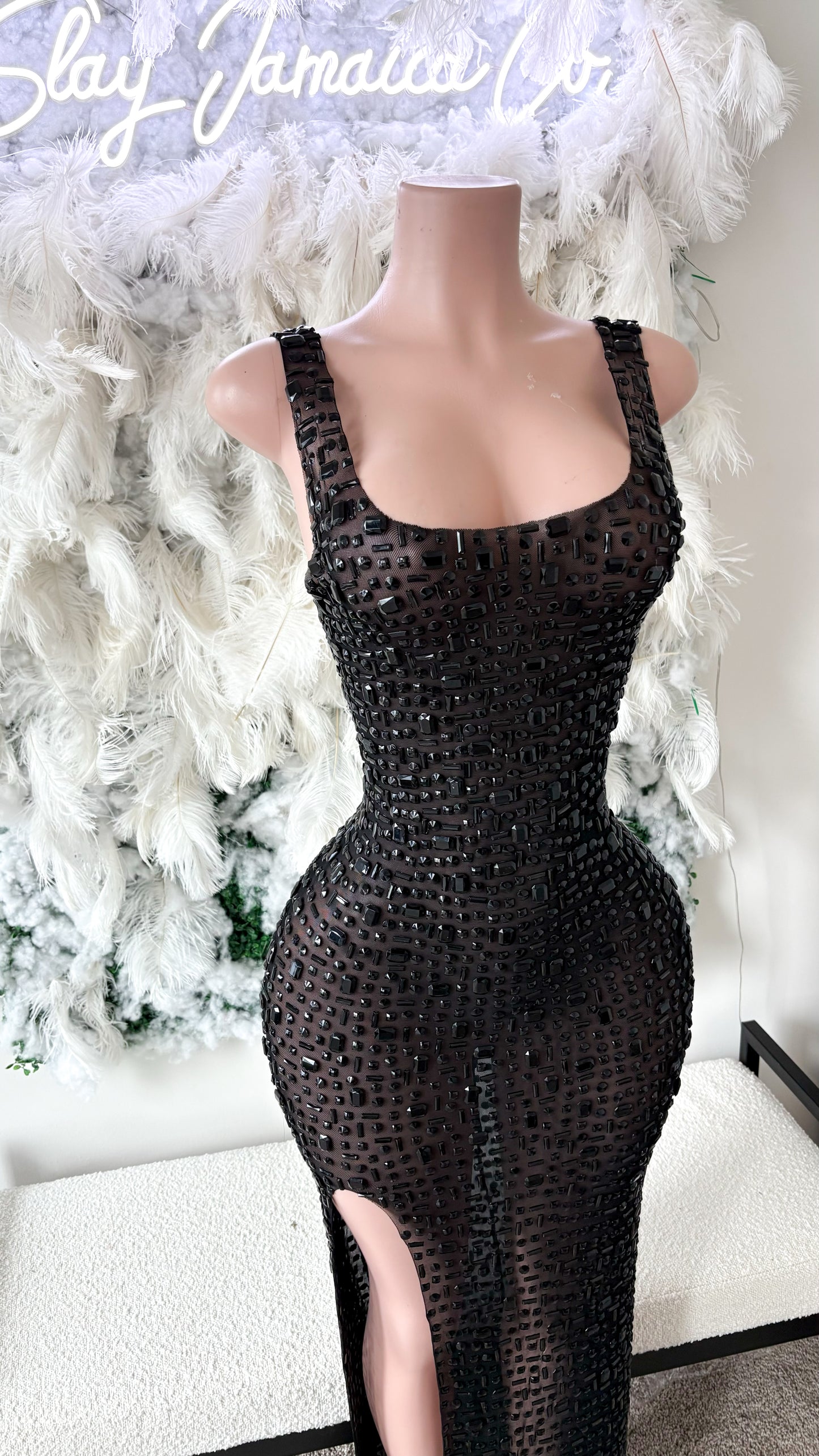 PREORDER ONLY Jaws Will Drop Rhinestone Maxi Dress