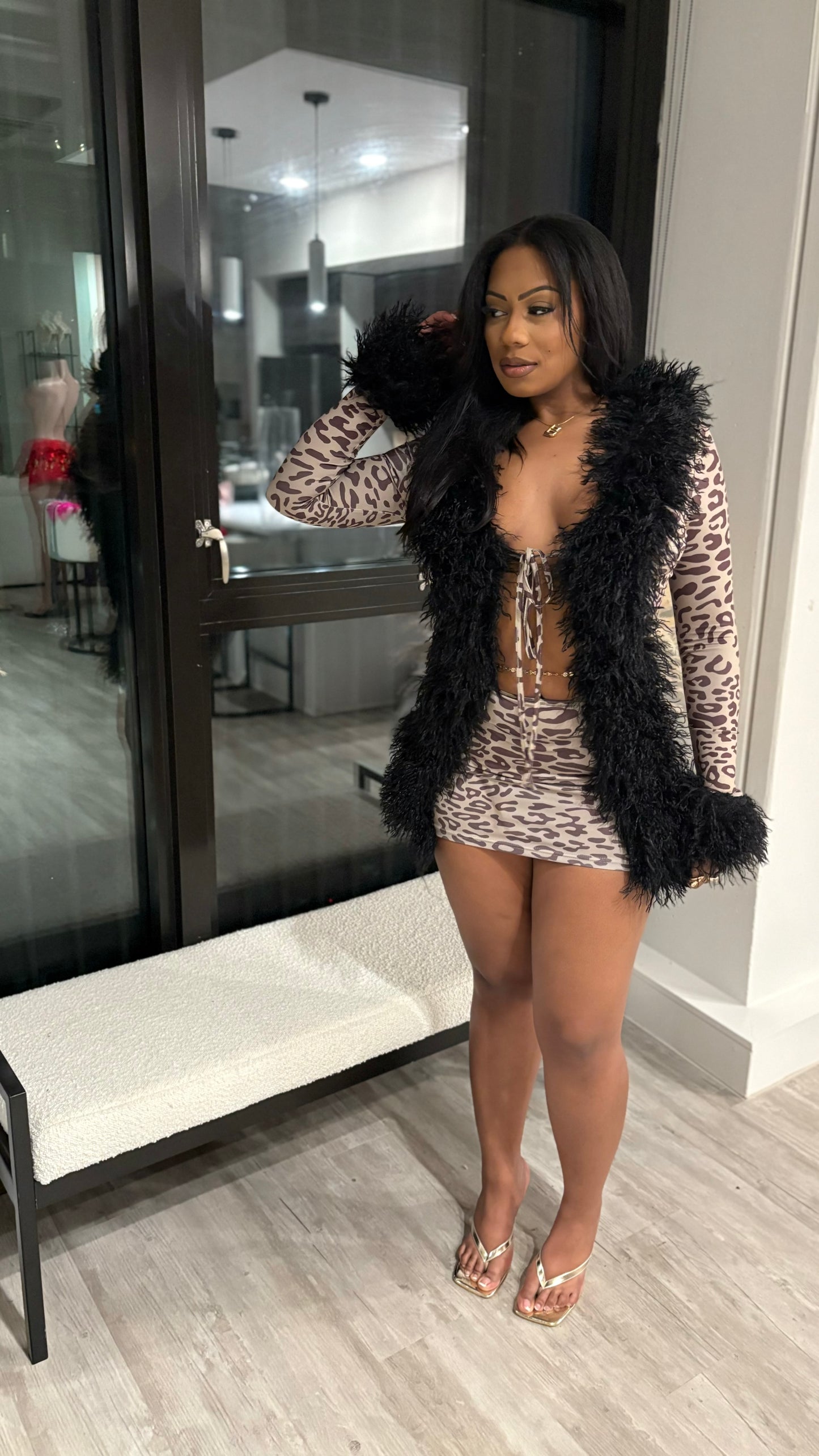 It’s Giving Rich Bitch Fur Mini Dress