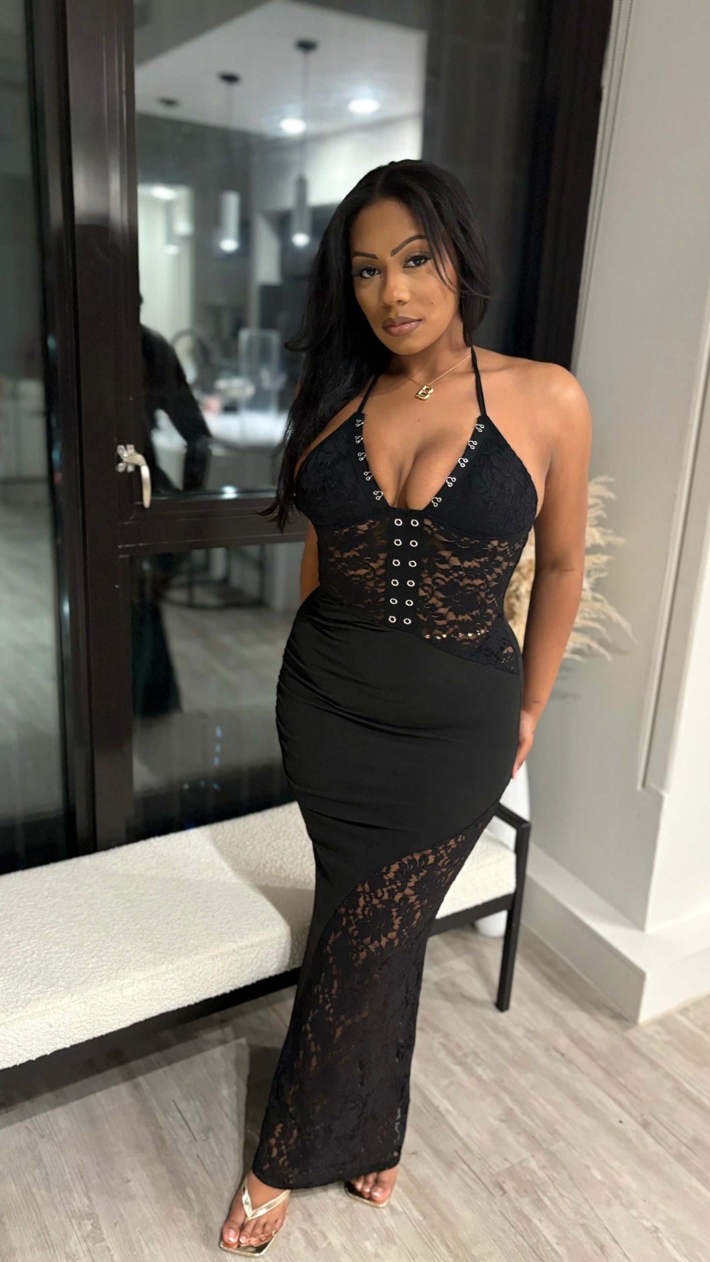 Reach For The Stars Lace Midi Dress