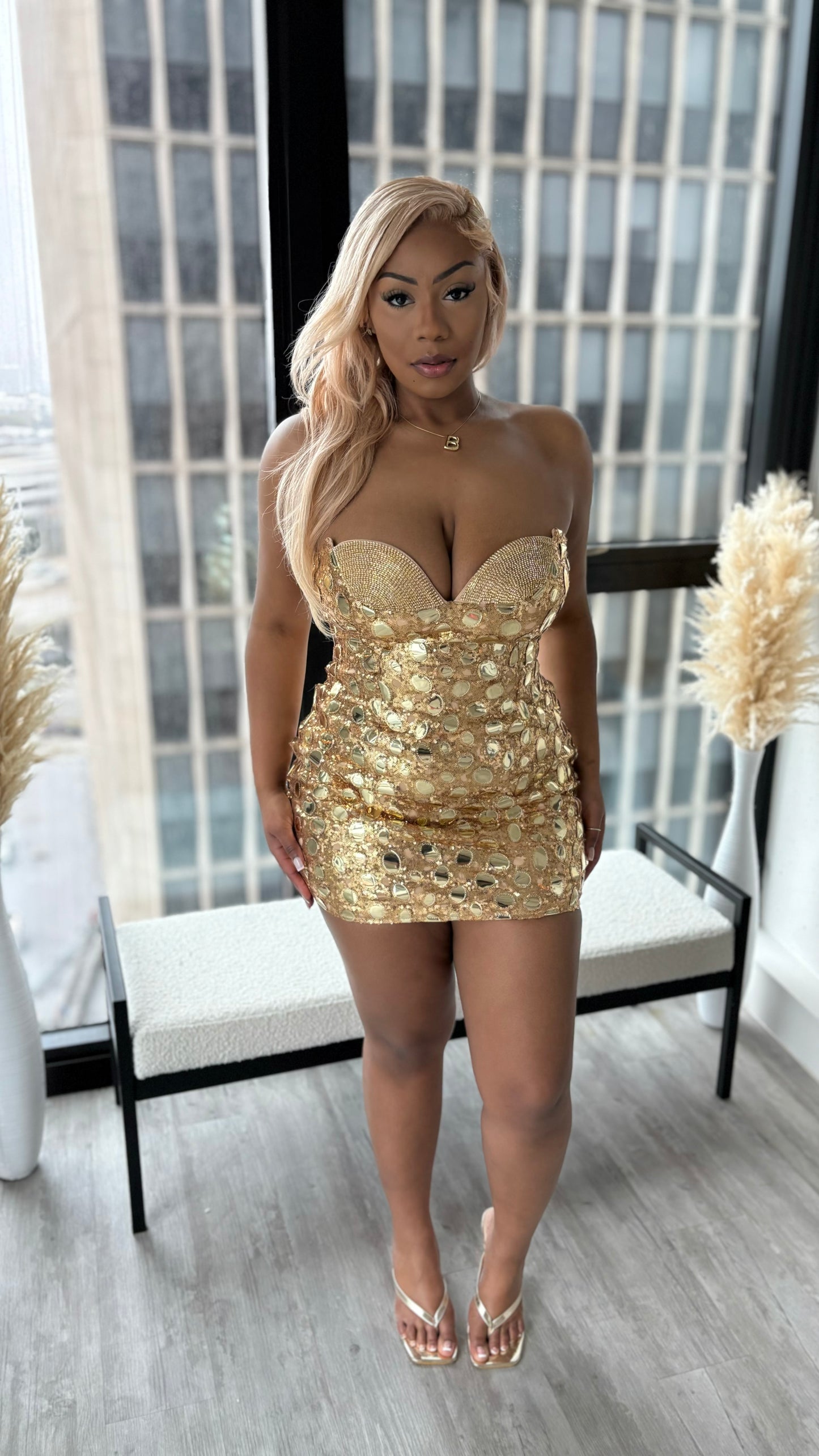 Golden Hour Sequin Mini Dress