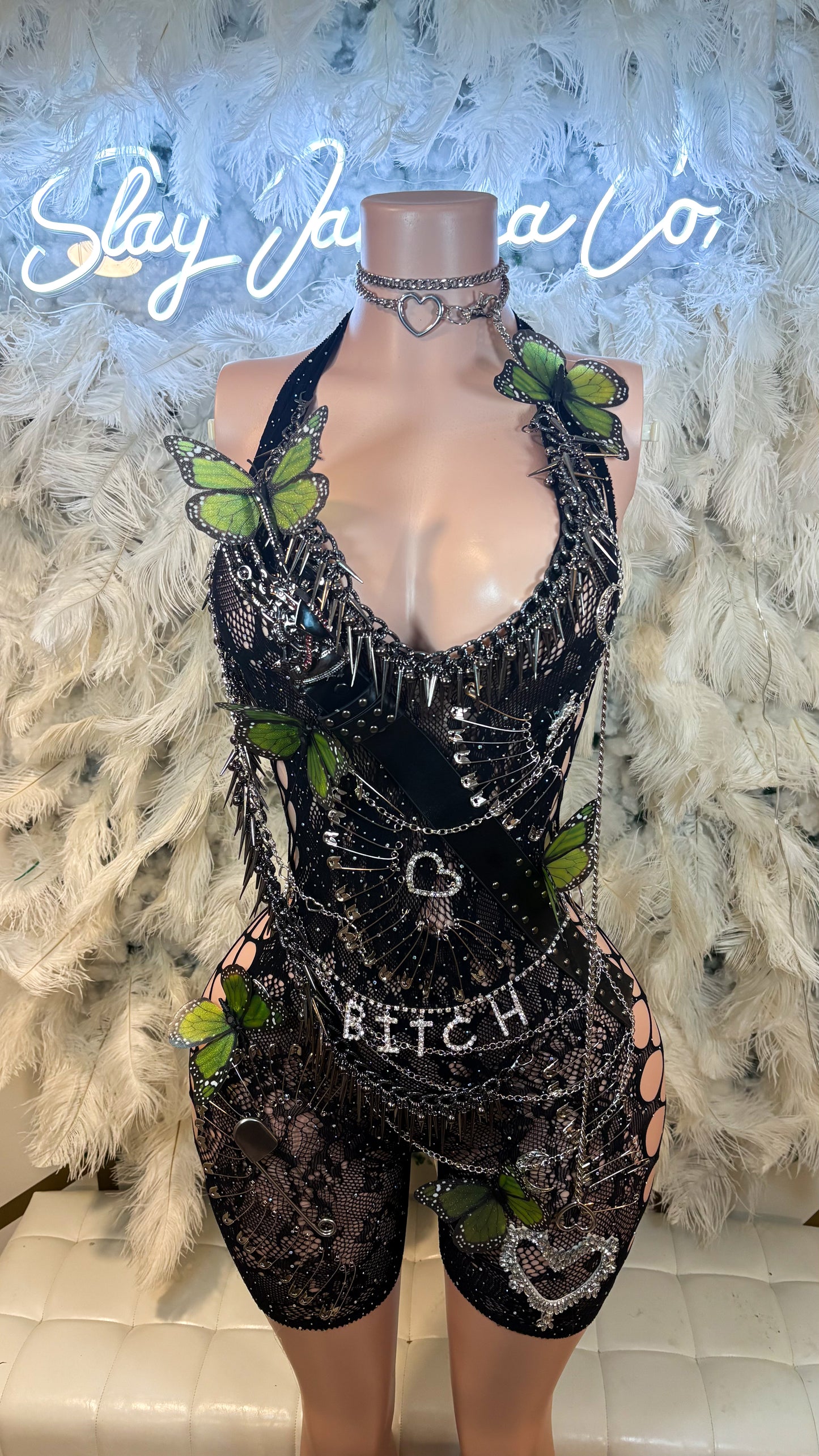 Bad Bitch Tingz Embellished Romper