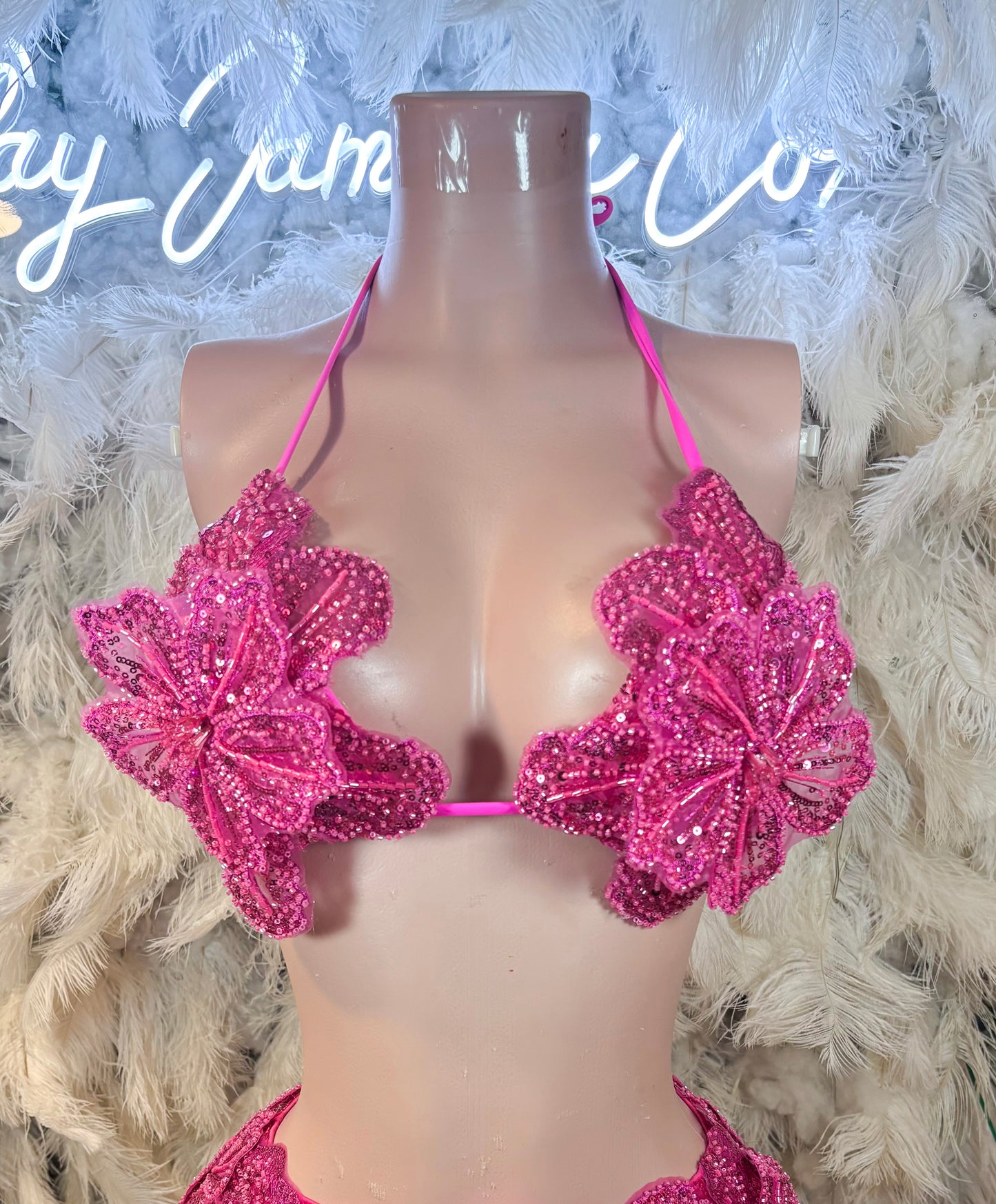 Seychelles Doll Floral Sequin Top ONLY - Fuschia