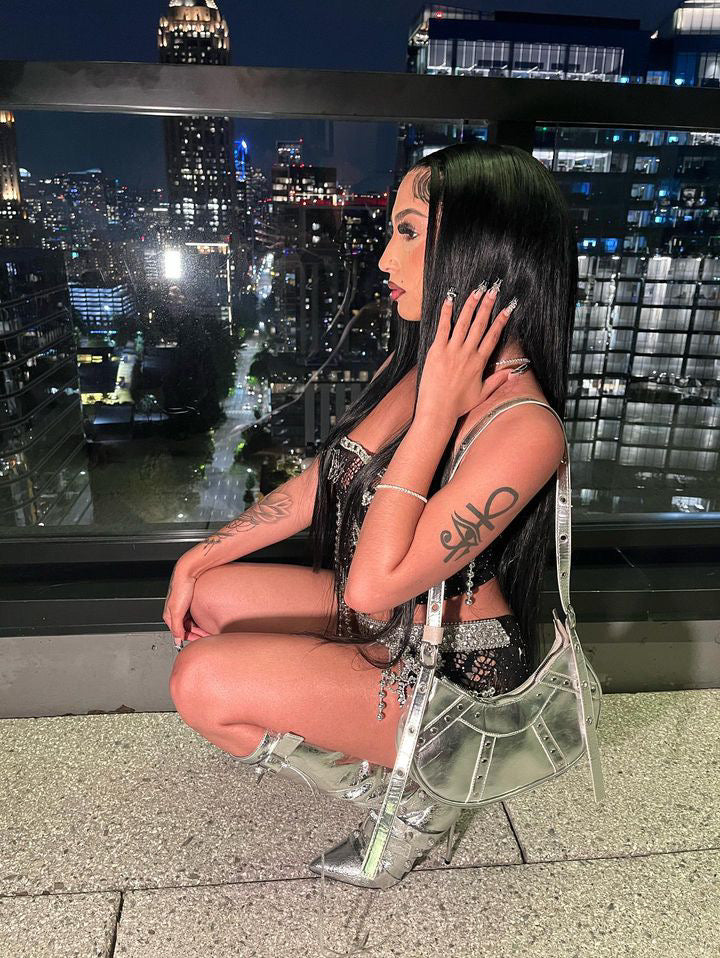 Gag City Embellished Mesh Skirt Set