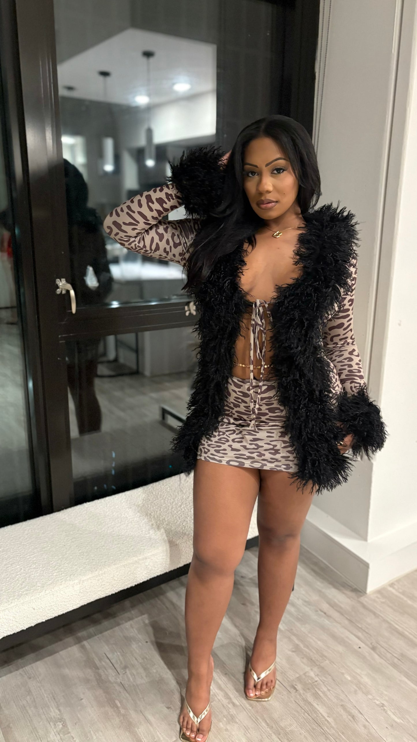 It’s Giving Rich Bitch Fur Mini Dress
