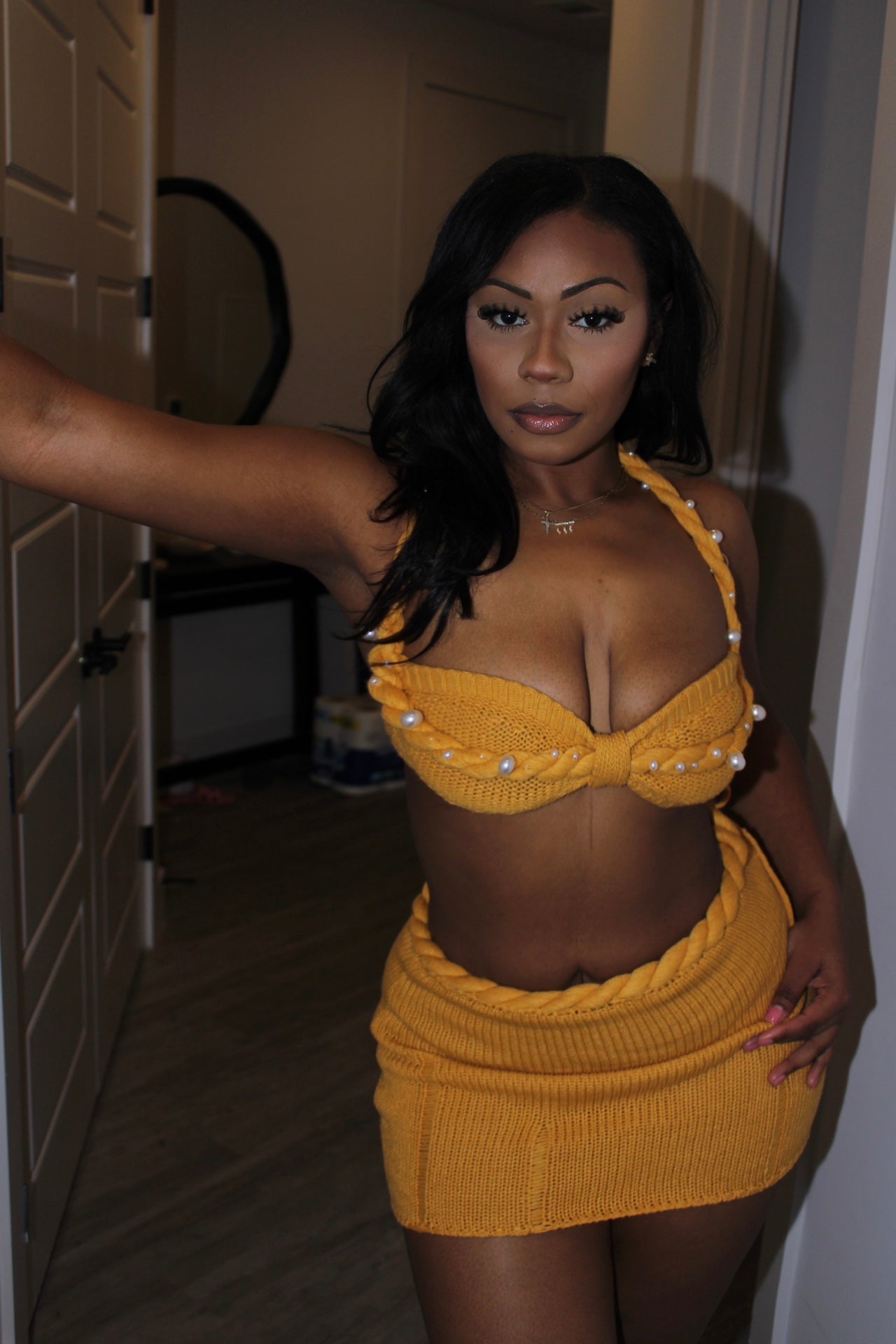 Cabo Dreams Knitted Pearl Skirt Set