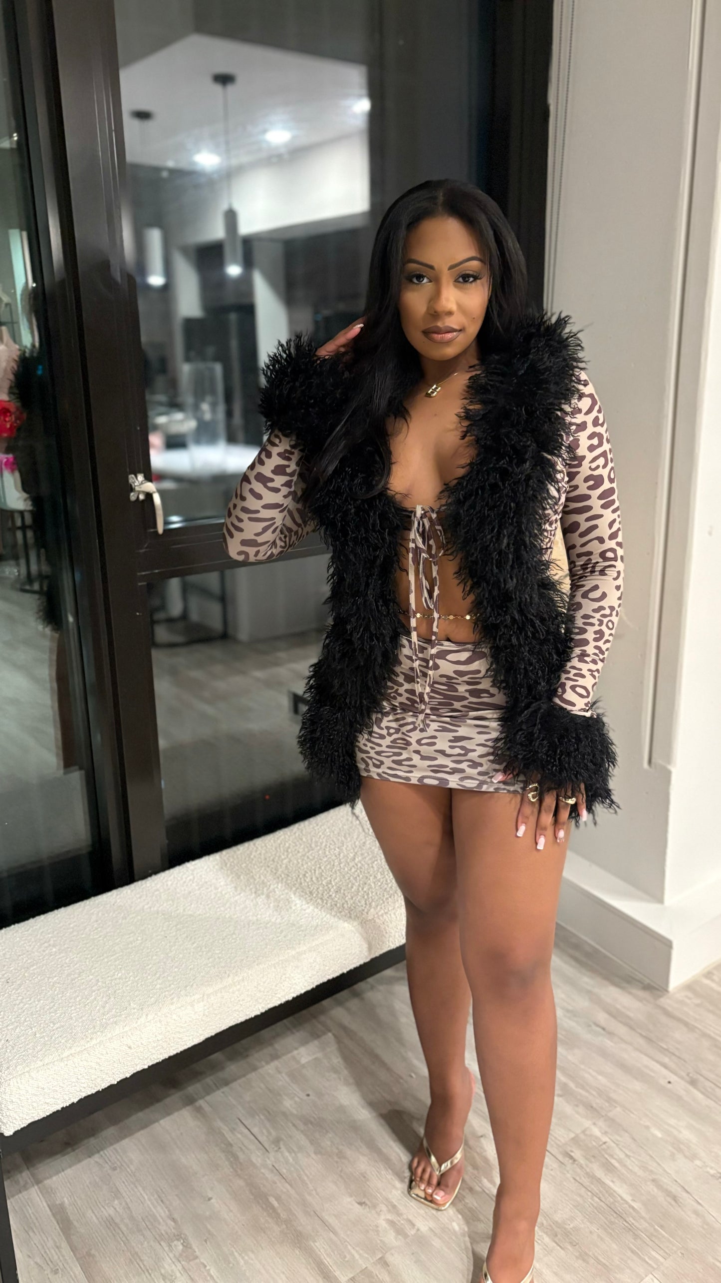 It’s Giving Rich Bitch Fur Mini Dress