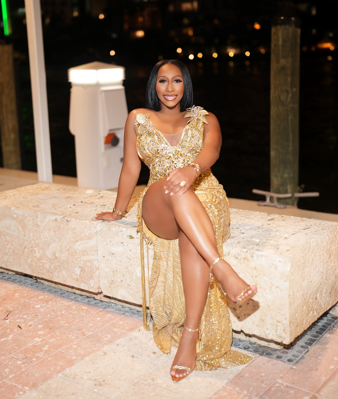 PREORDER ONLY Royalty Reimagine Luxe Rhinestone Maxi Dress with Extended Train Base