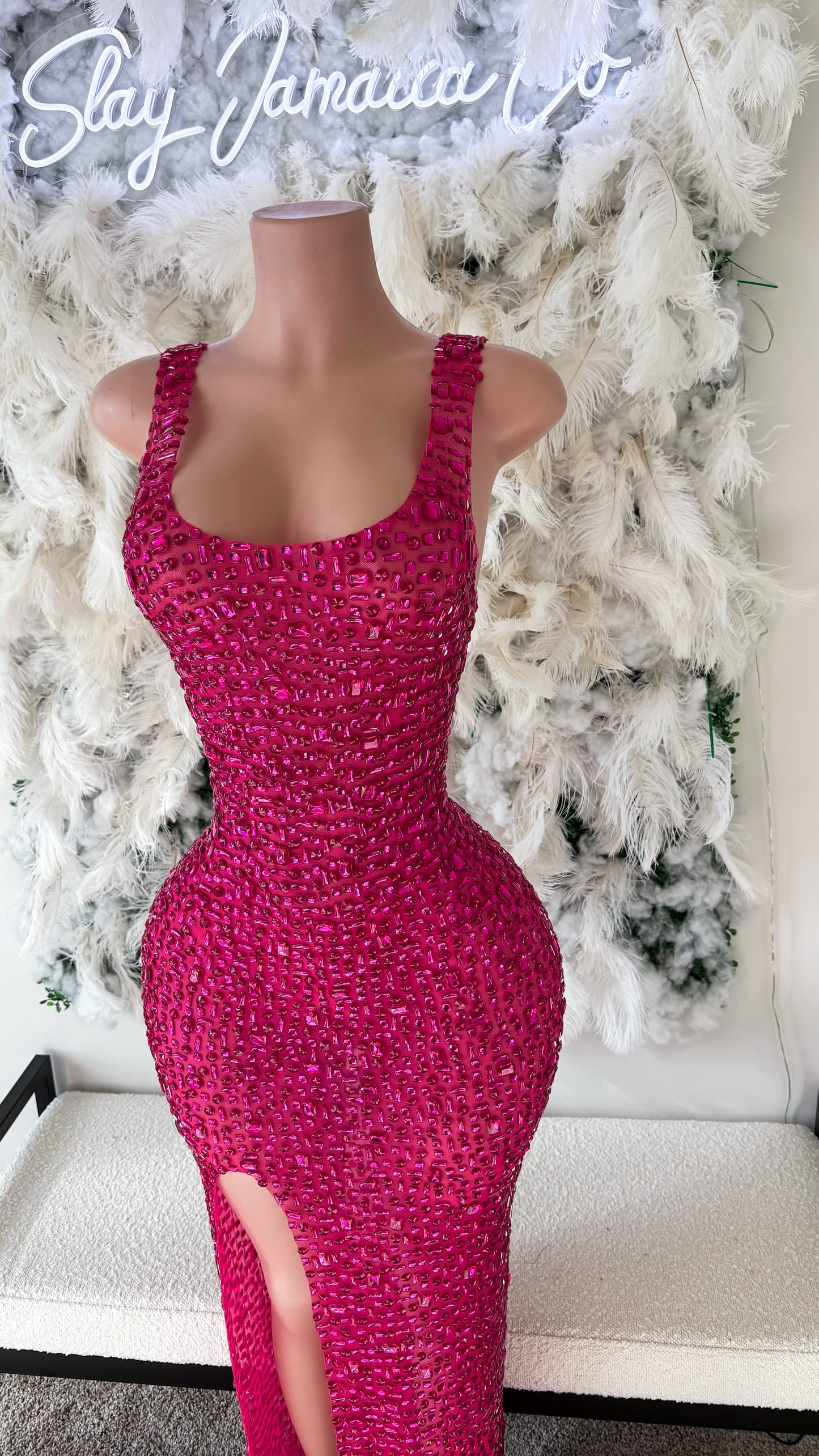 PREORDER ONLY Mesmerizing Attire Rhinestone Split Maxi Dressed