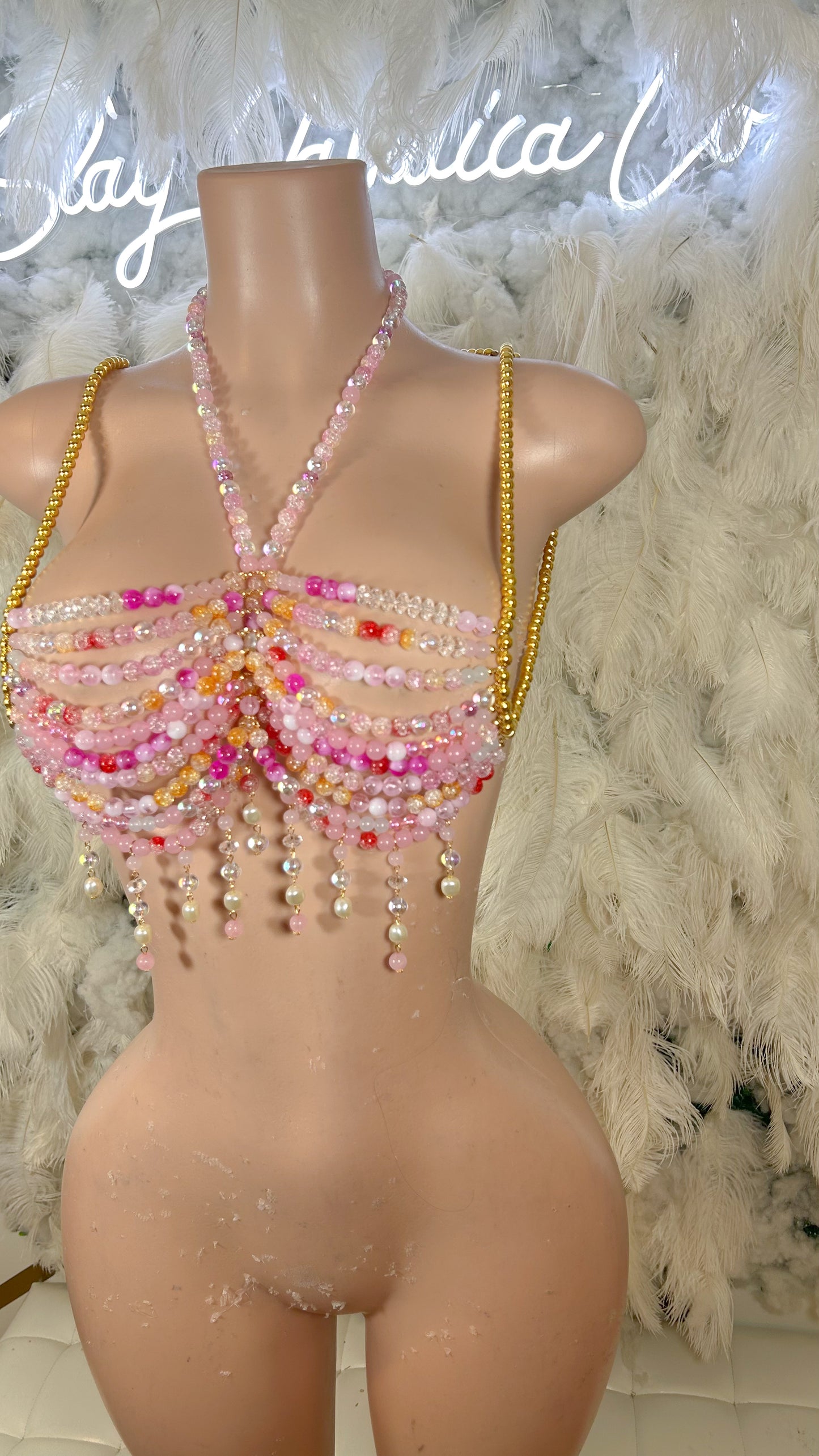 A dream of the Tropics Beaded Bralette Top