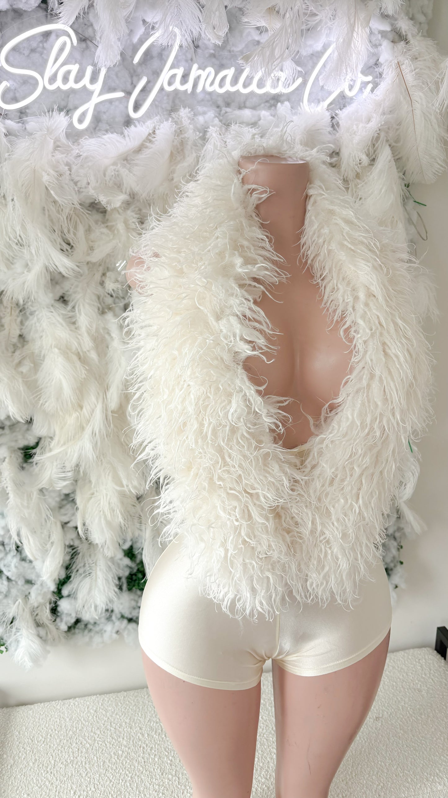 READY TO SHIP Summer Dolce Mongolian Fur Romper