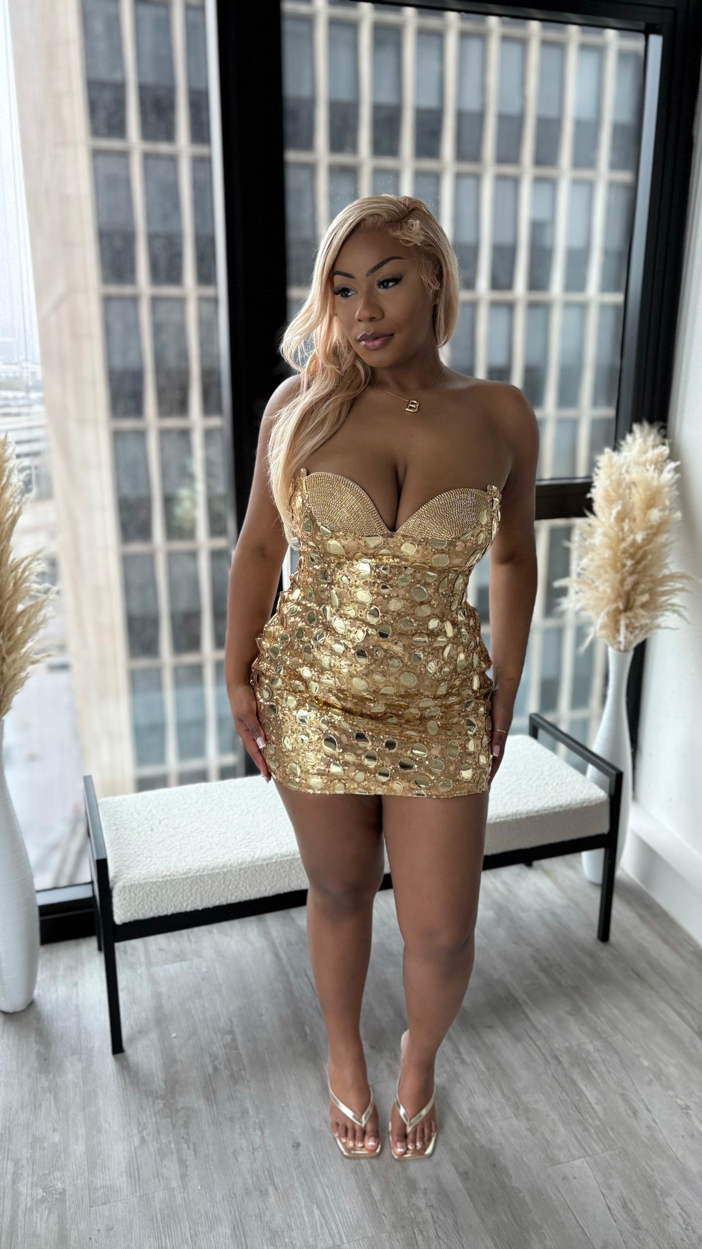 Golden Hour Sequin Mini Dress