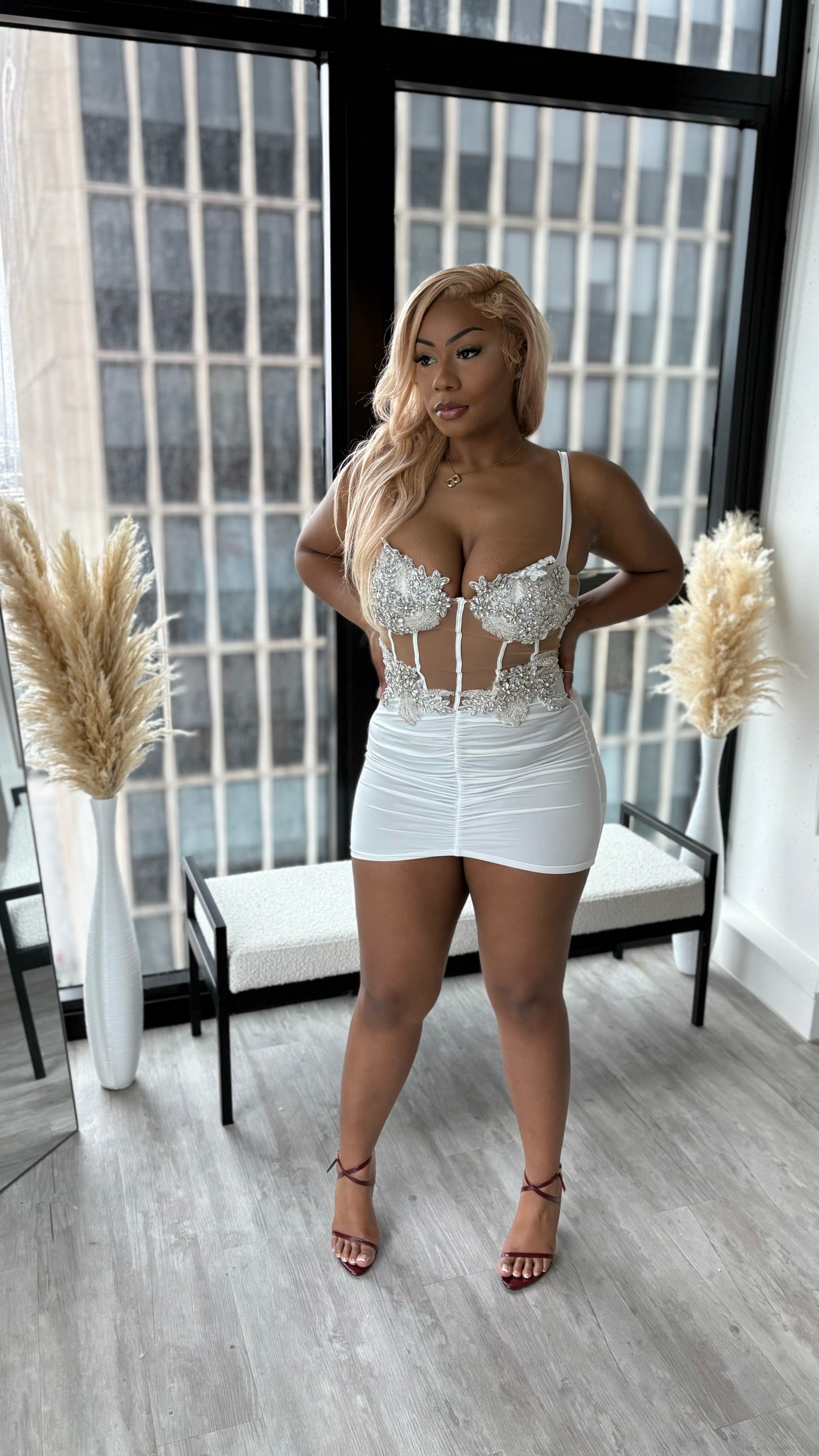 Fairytales Do Exist Rhinestone Mini Dress