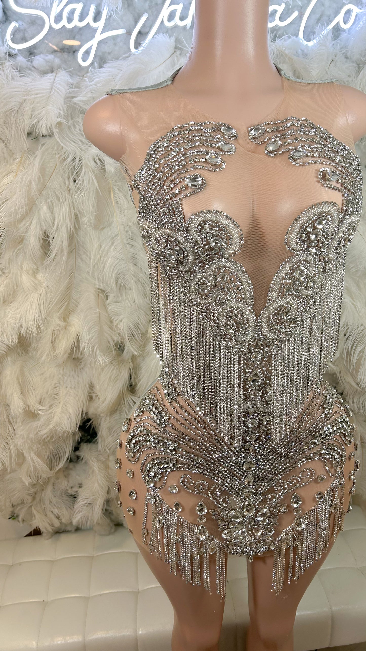 PREORDER ONLY Luxury Unleashed Rhinestone Fringe Mini Dress