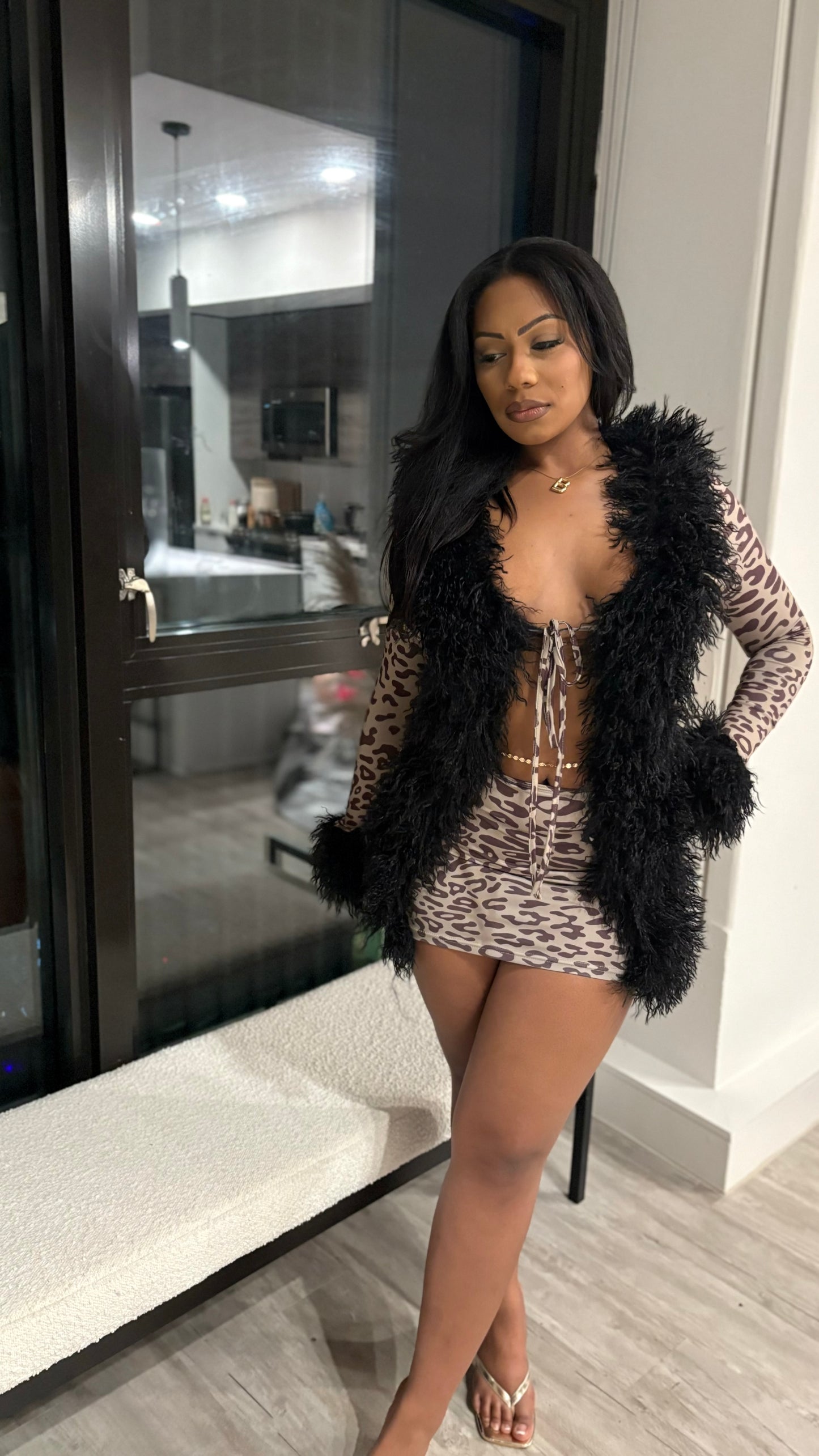 It’s Giving Rich Bitch Fur Mini Dress