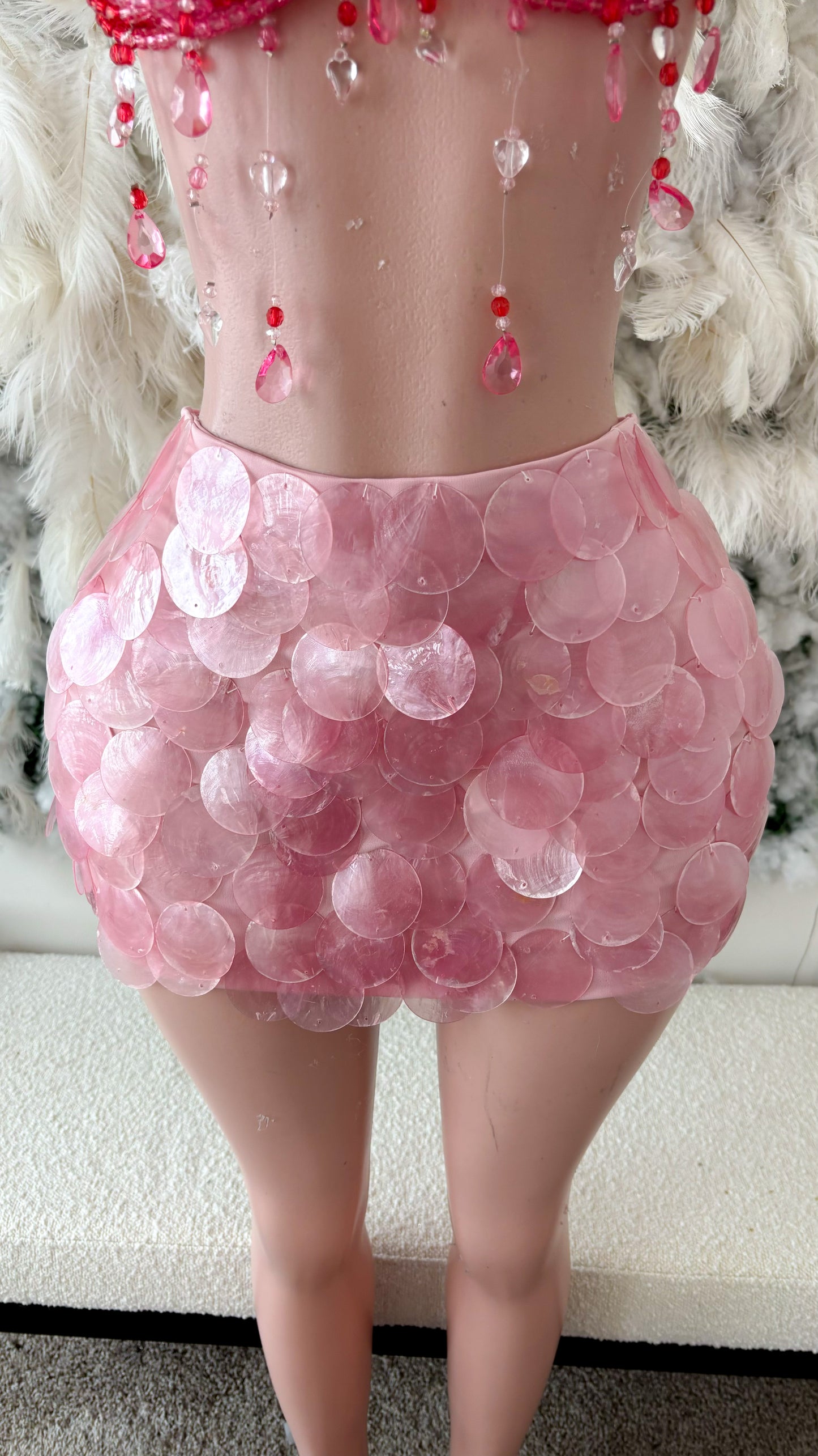Ibiza Is Calling Capiz Shell Mini Skirt