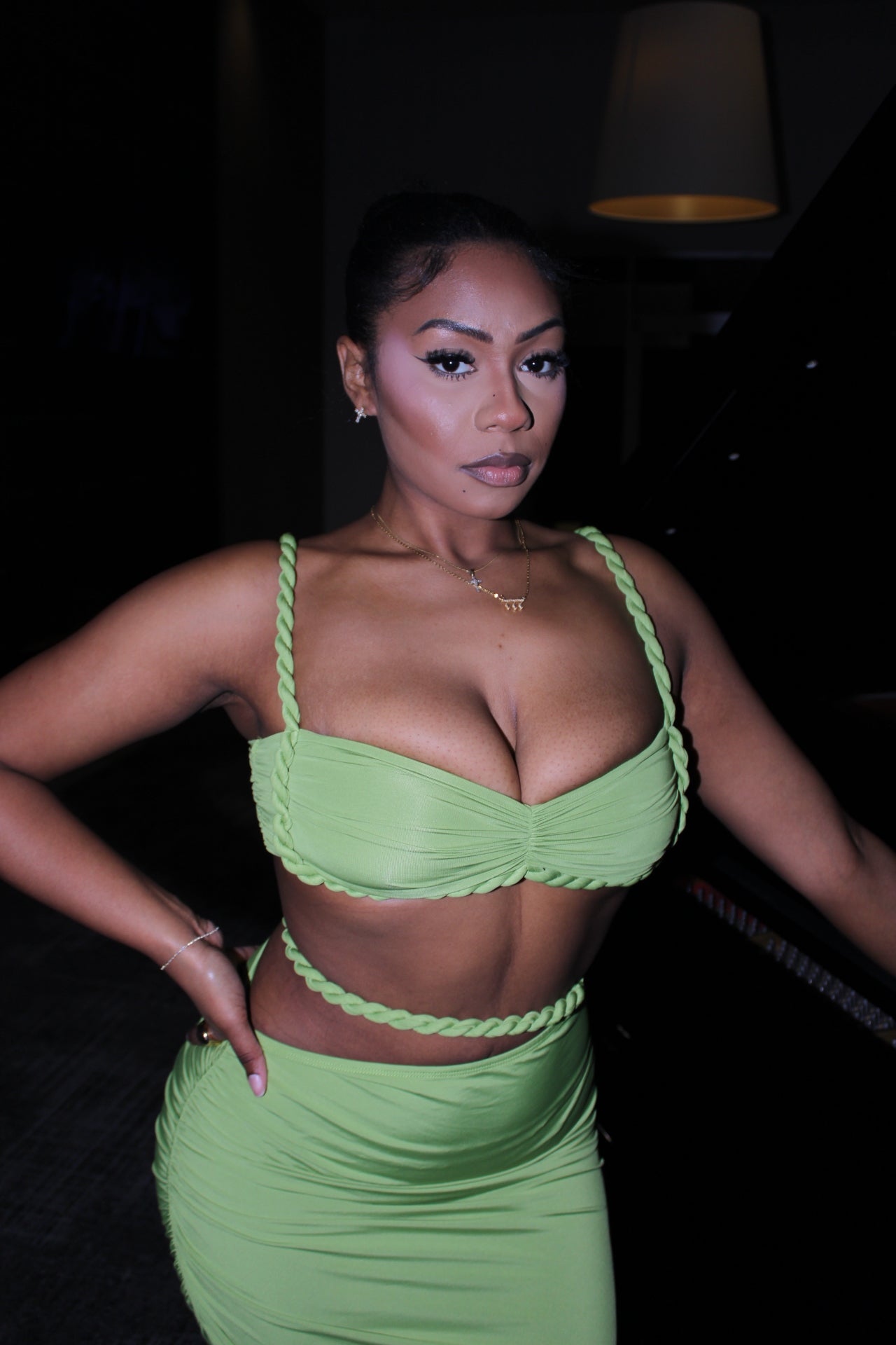 Paradise Bay Rope Cut Out Skirt Set
- Green