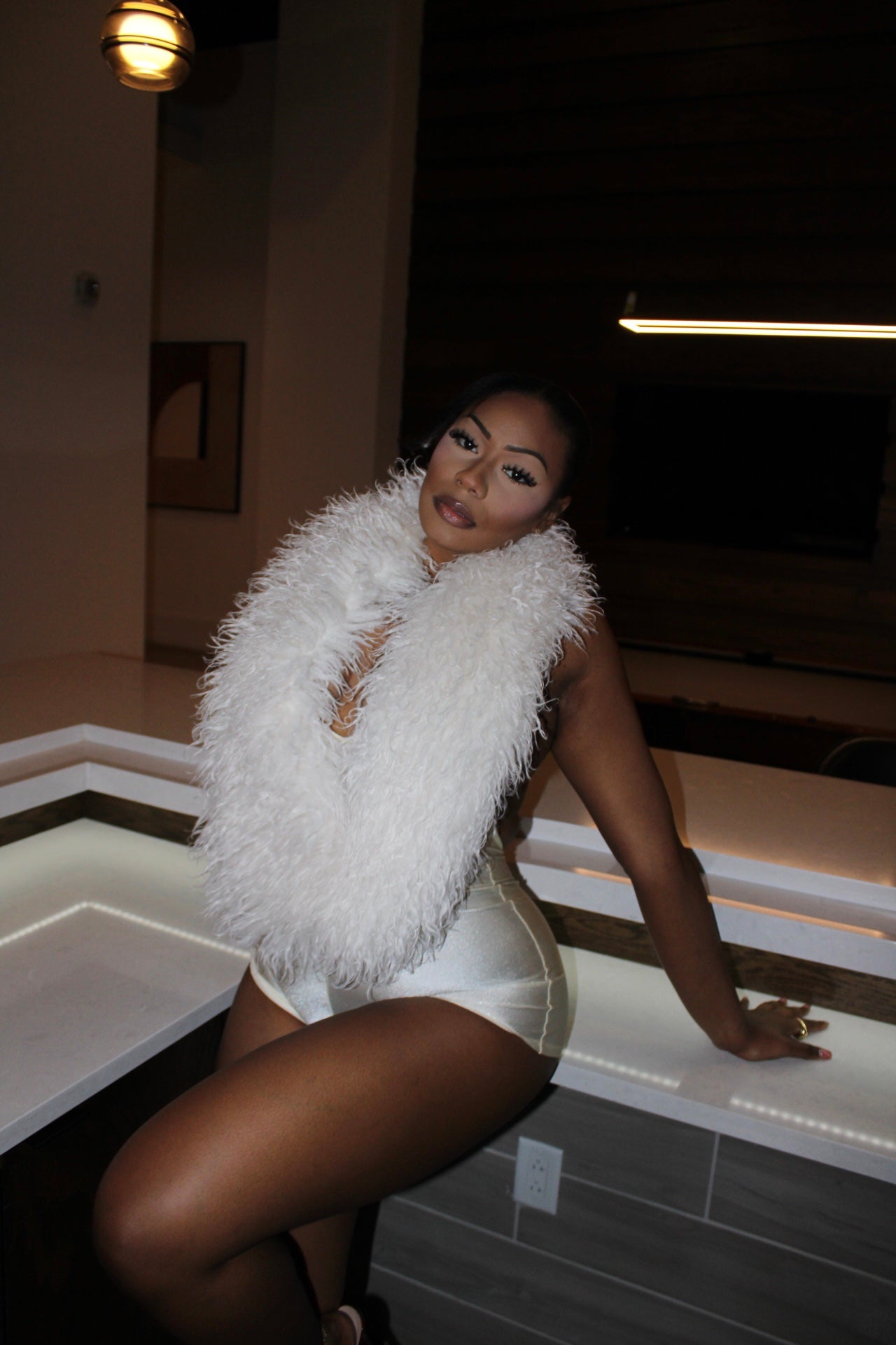 READY TO SHIP Summer Dolce Mongolian Fur Romper
