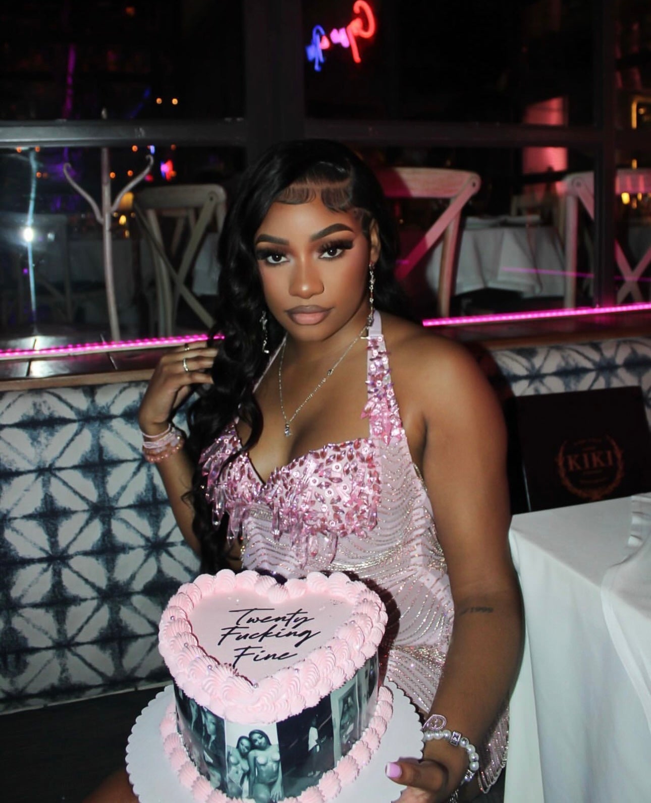 PREORDER ONLY Crystal Luxe Rhinestone Chain Mini Dress - PINK